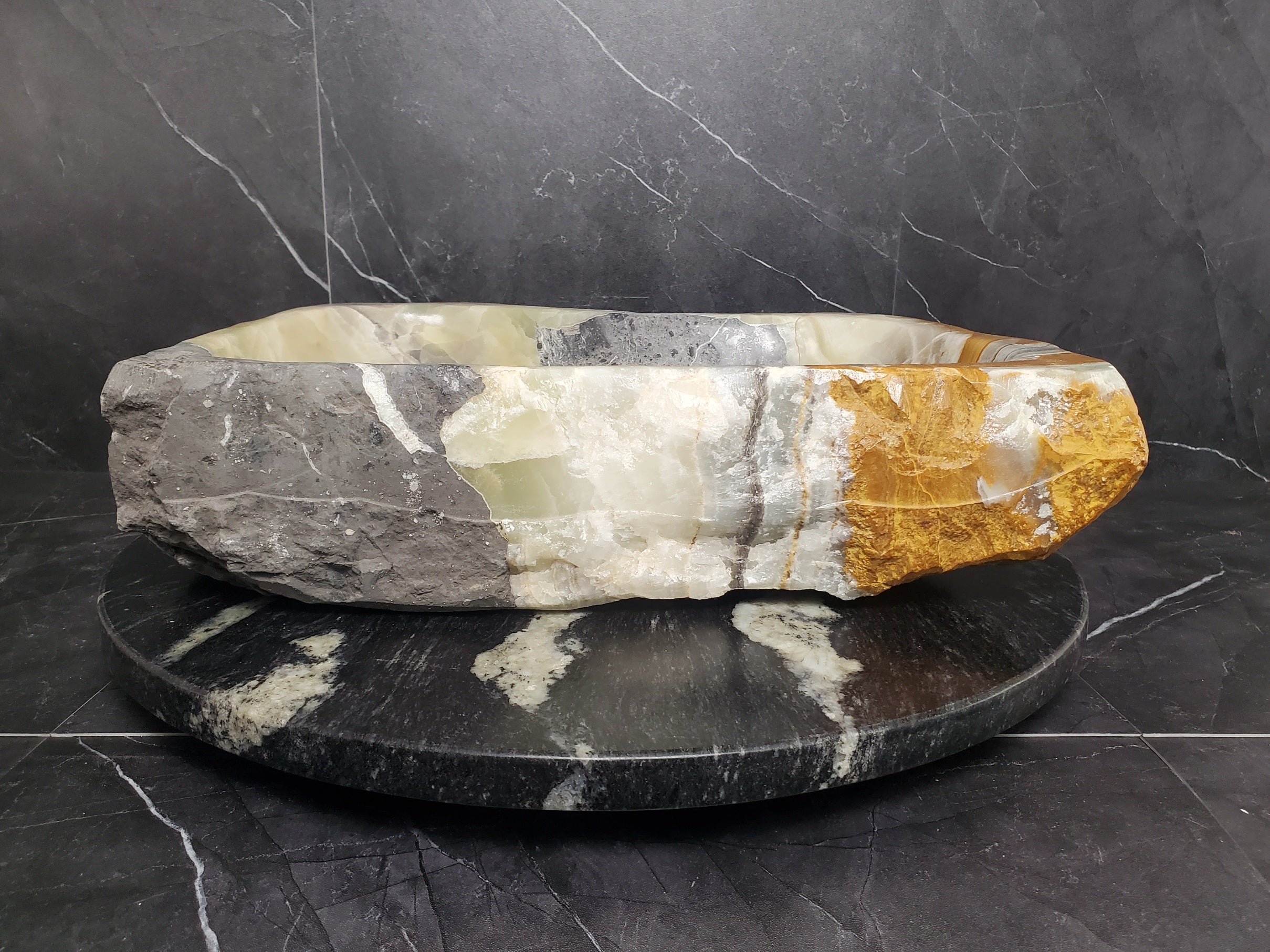 S25_15 Onyx Stone Vessel Bathroom Sink