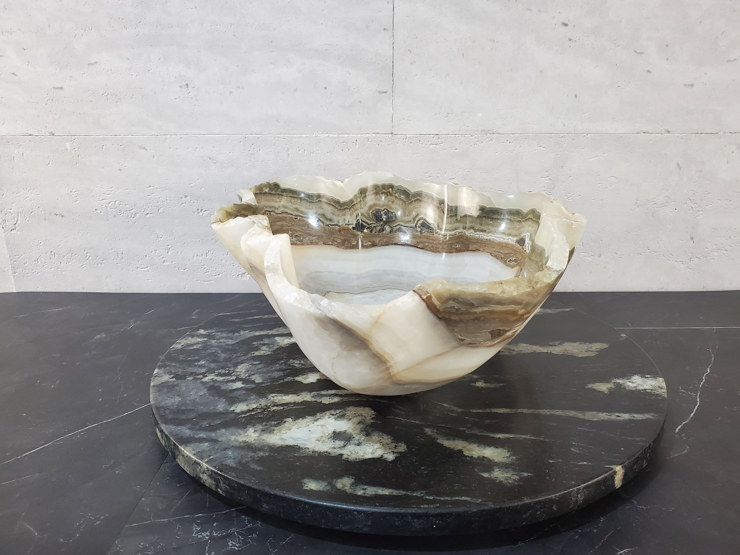 S27_19 Onyx Stone Bathroom Vessel Sink