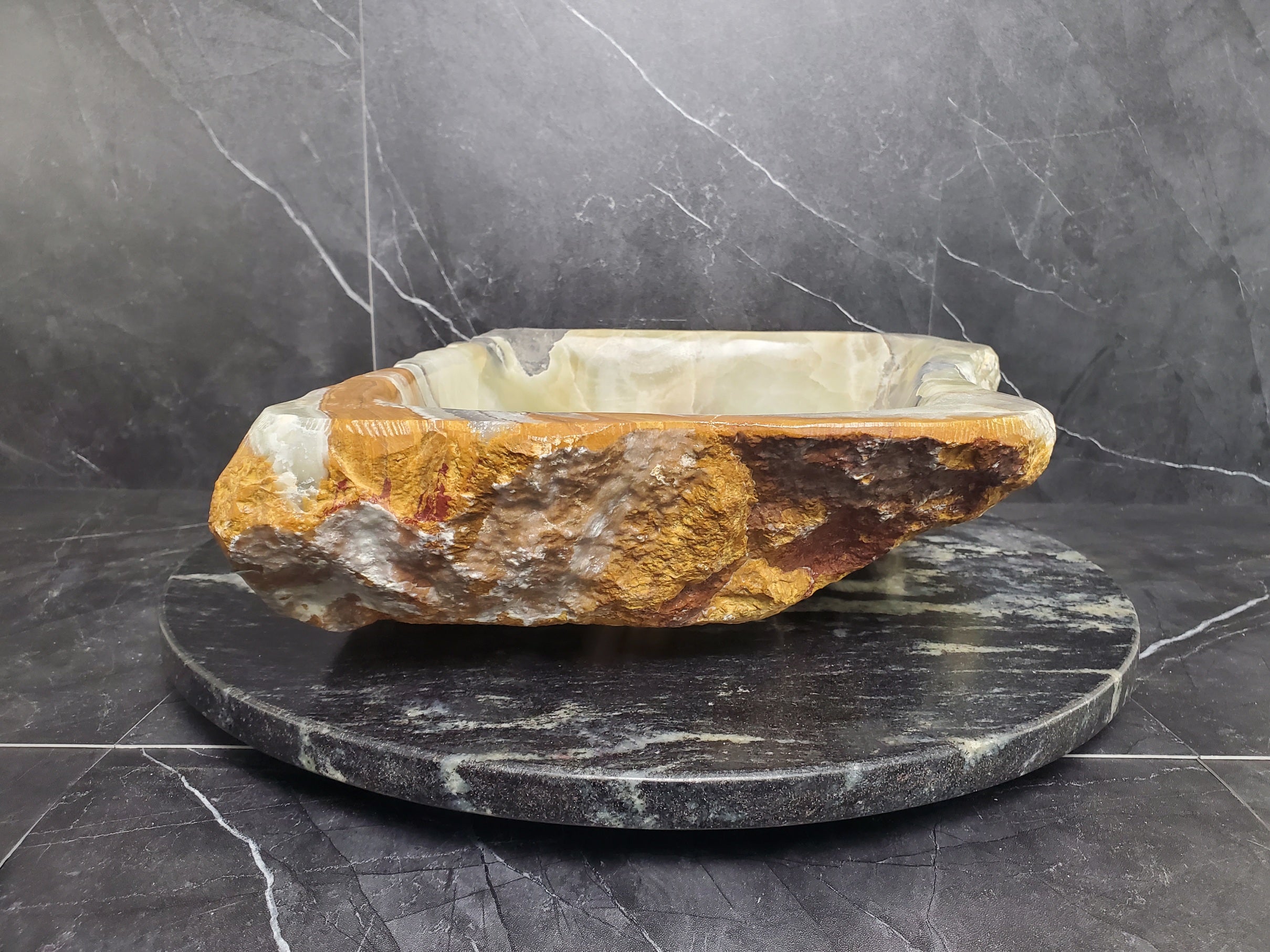 S25_15 Onyx Stone Vessel Bathroom Sink