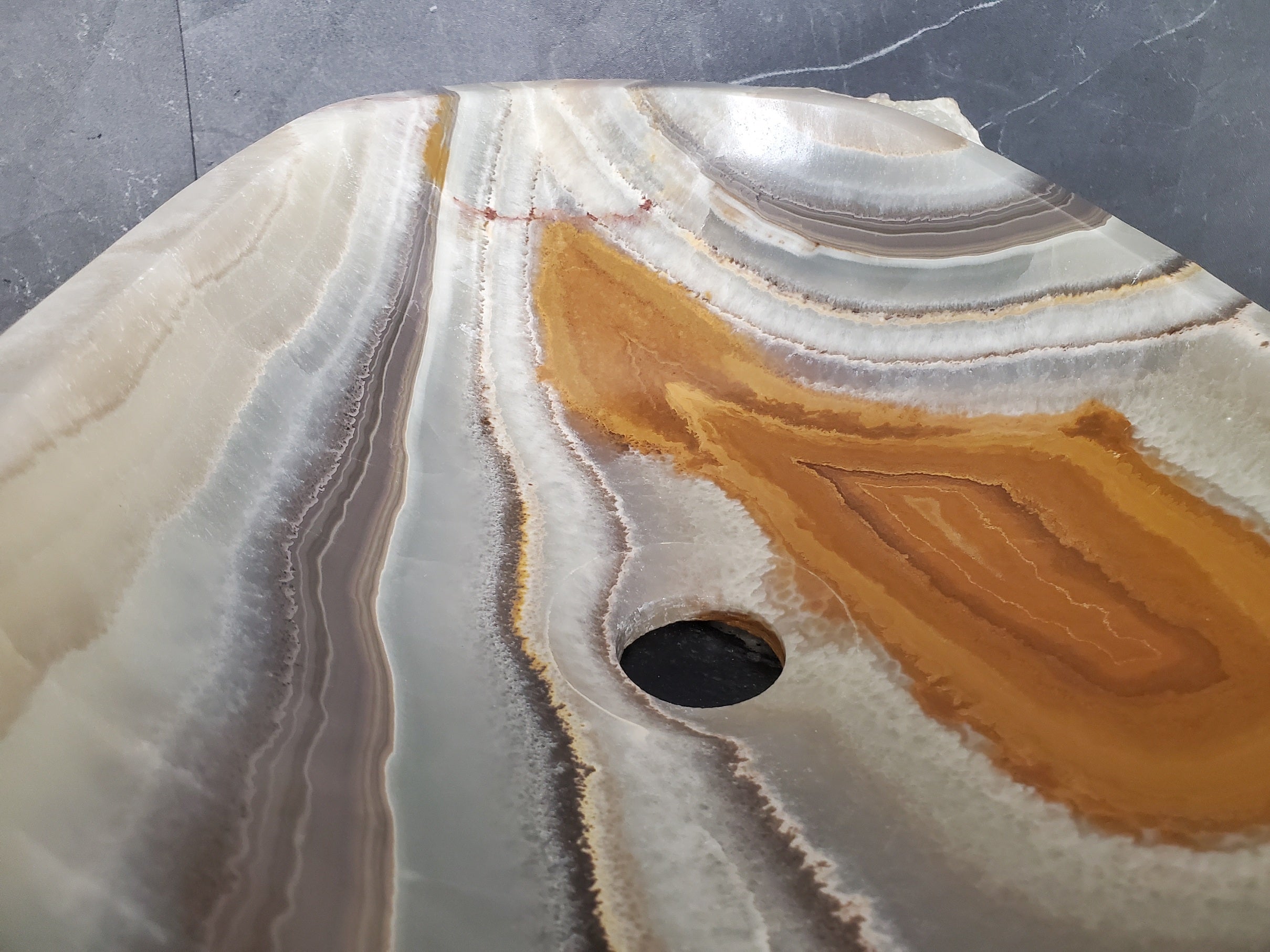 S28_12 Onyx Stone Vessel Bathroom Sink