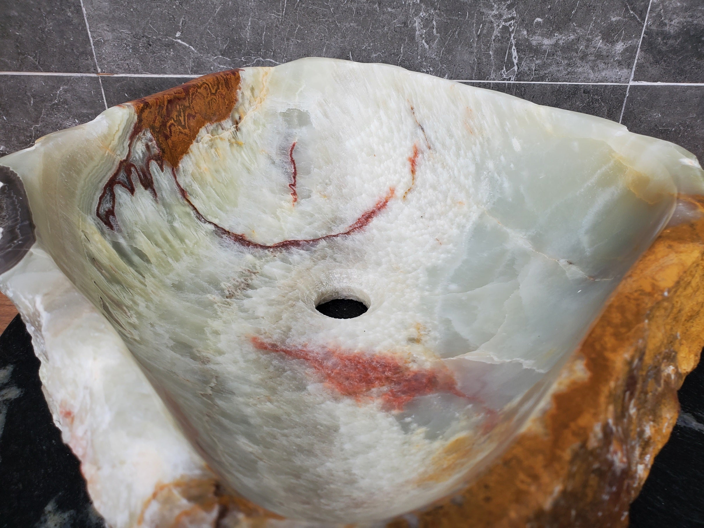 S30_28 Onyx Stone Vessel Bathroom Sink