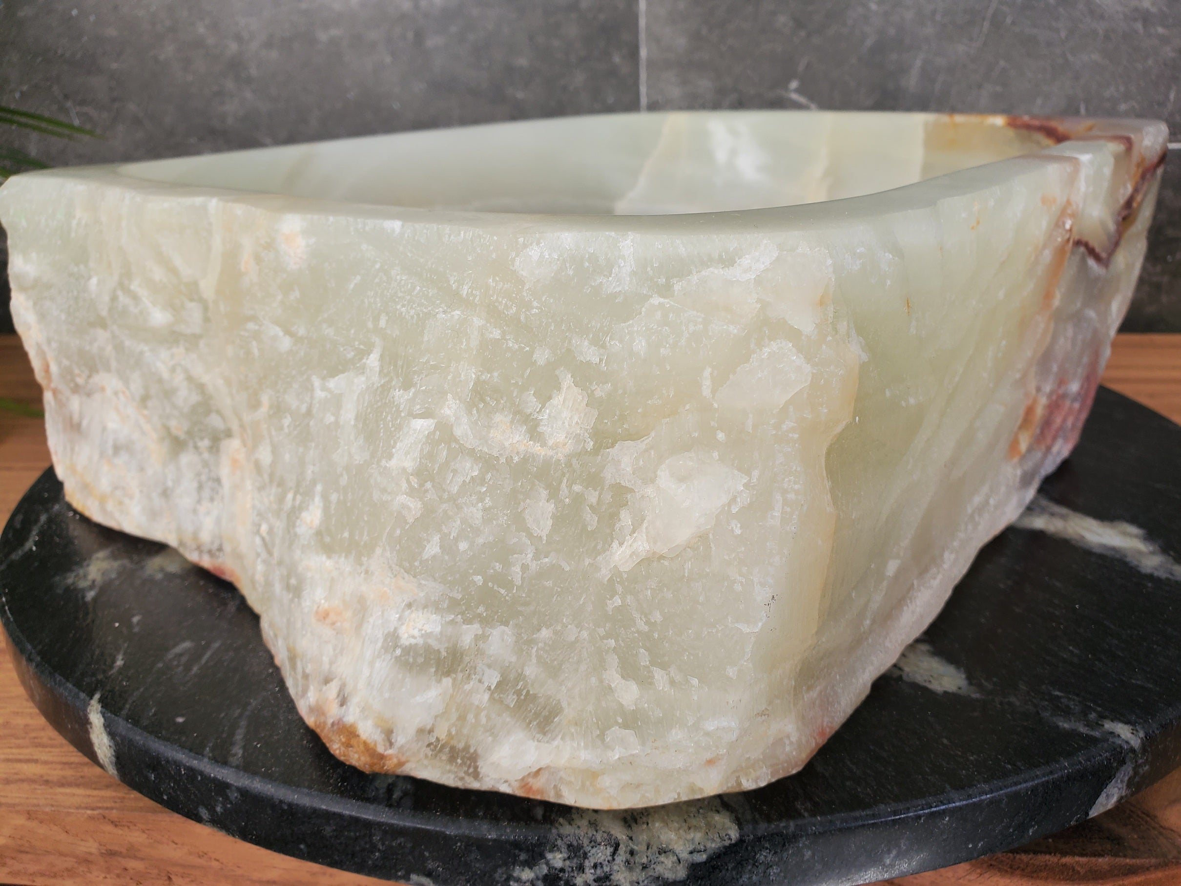 S31_20 Onyx Stone Vessel Bathroom Sink - 17.5 x 16 inch