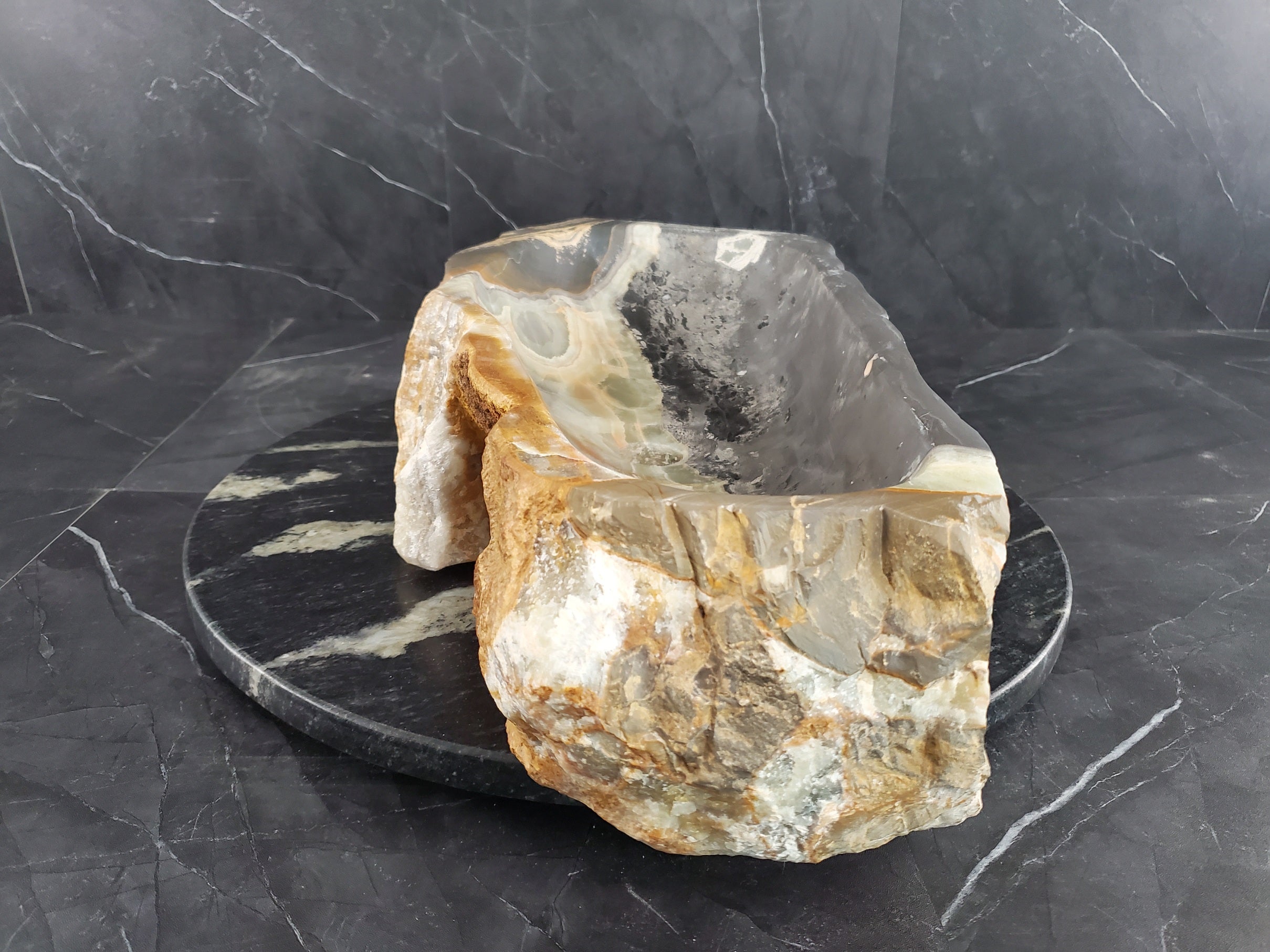 S25_22 Onyx Stone Vessel Bathroom Sink