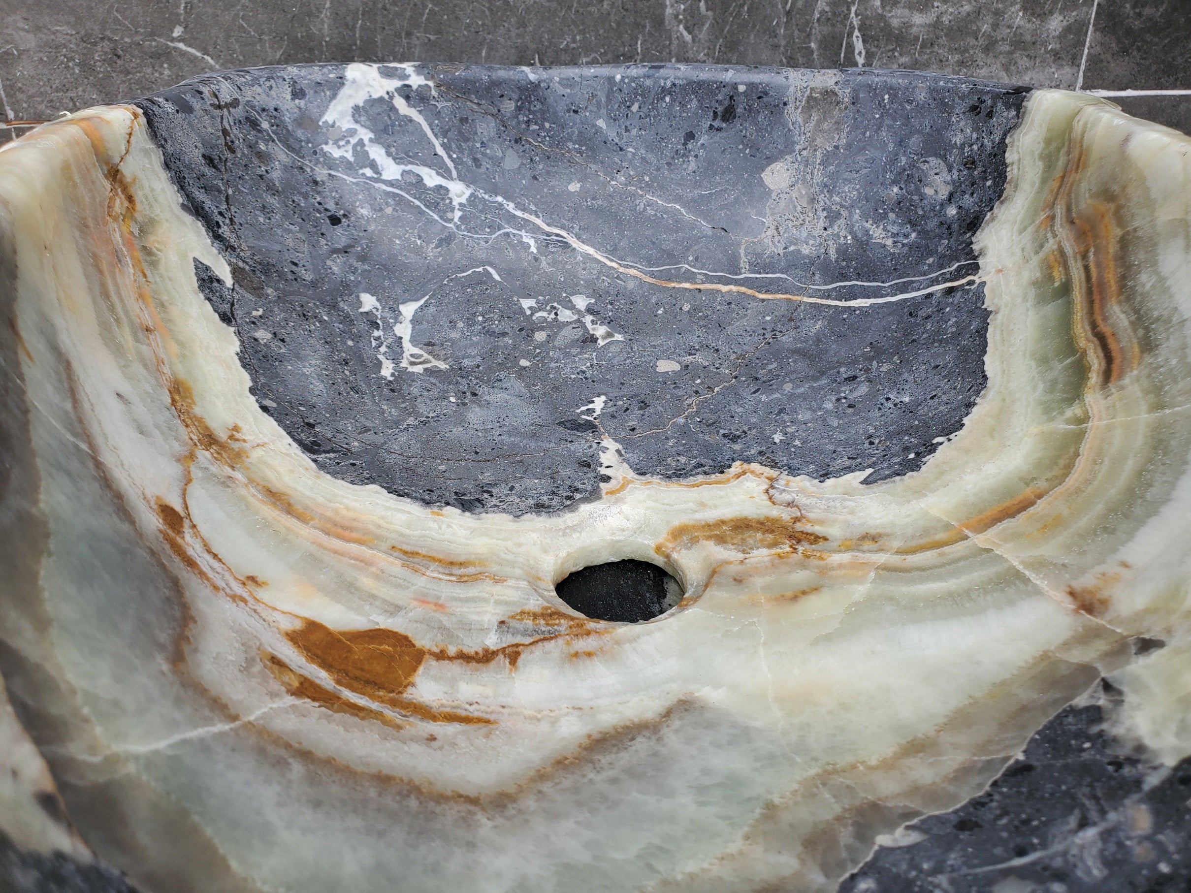 S30_26 Onyx Stone Vessel Bathroom Sink