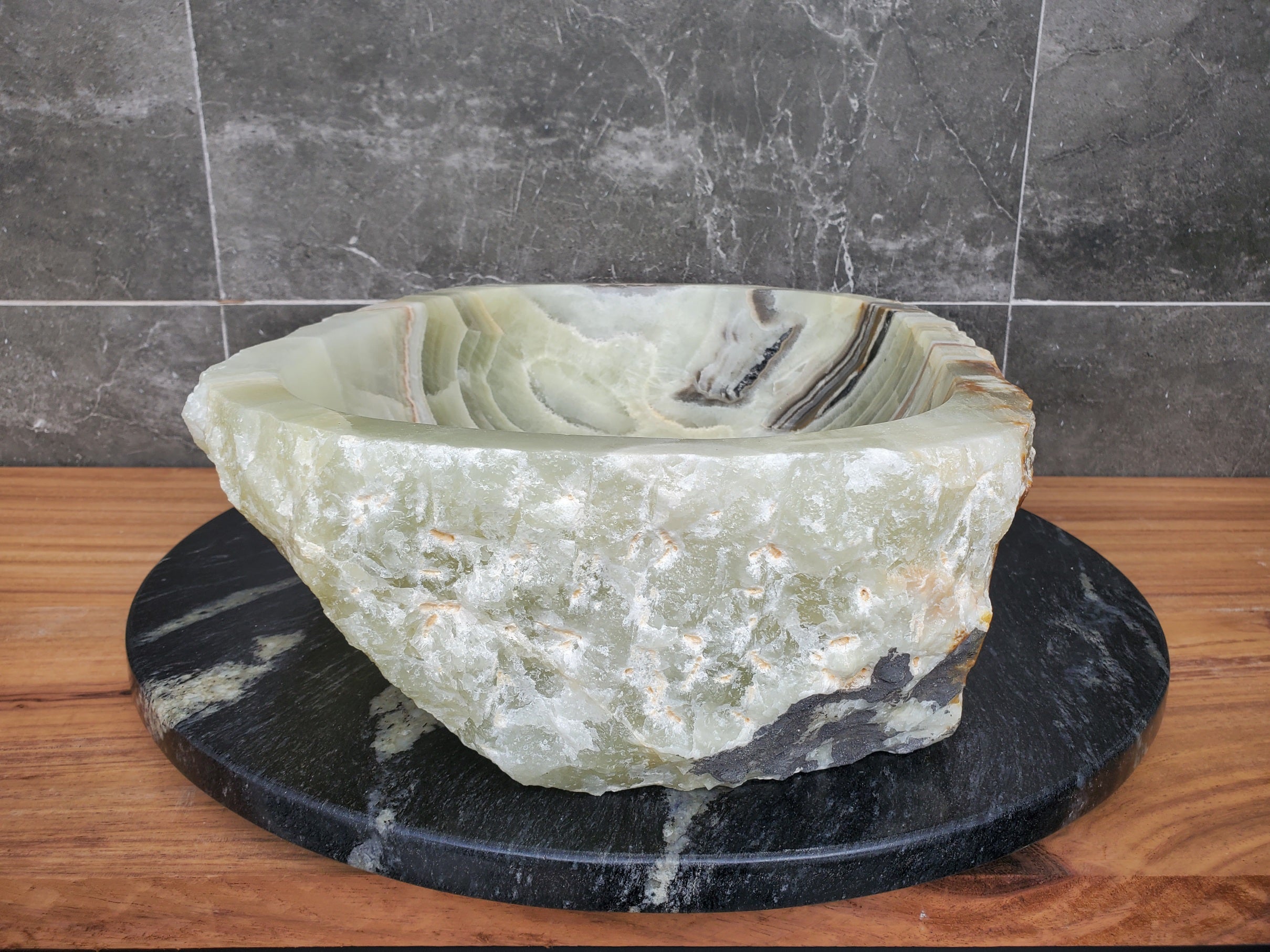 S29_20 Onyx Stone Vessel Bathroom Sink
