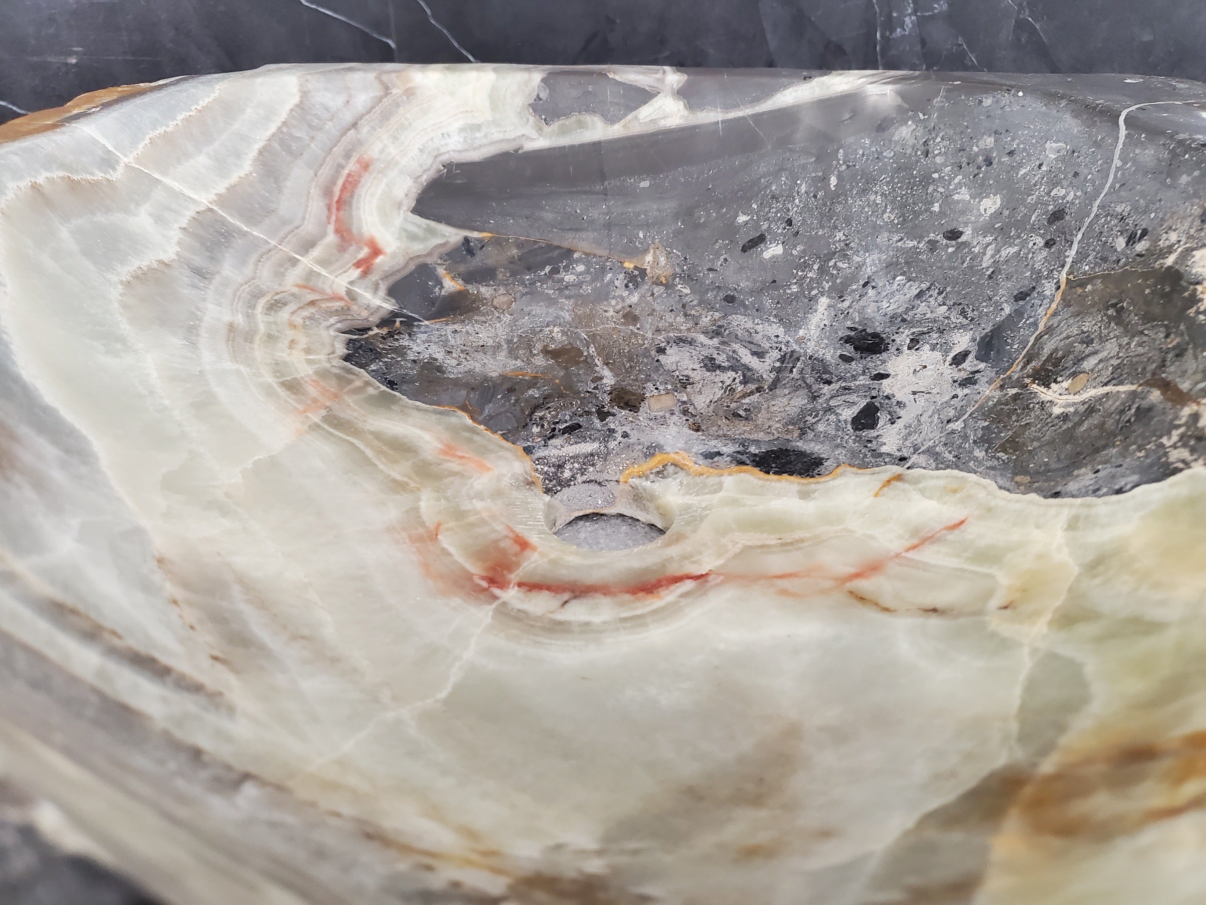 S25_24 Onyx Stone Vessel Bathroom Sink