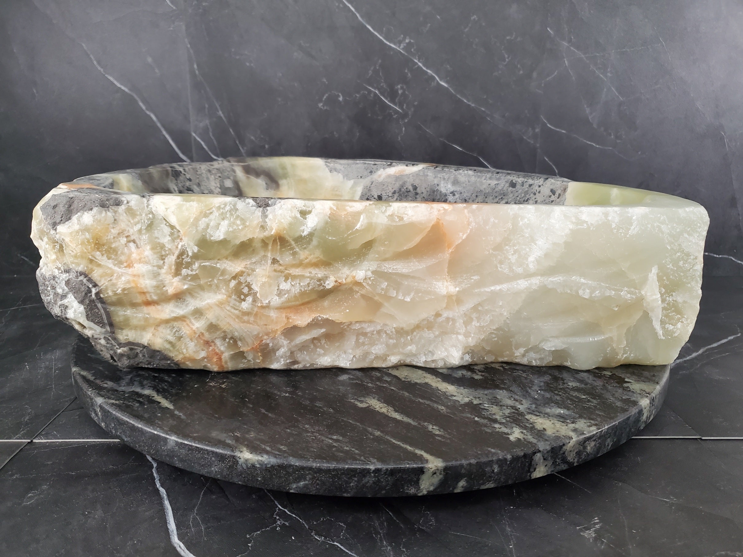 S26_07 Onyx Stone Vessel Bathroom Sink - 18 x 13 inch