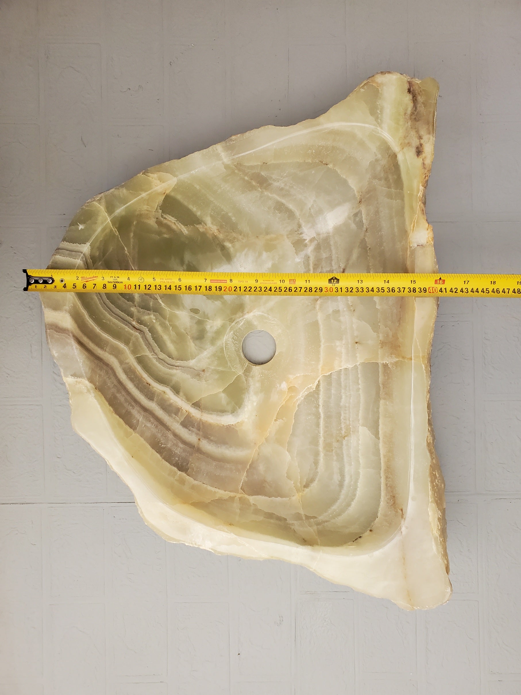 S23_22 Onyx Stone Vessel Bathroom Sink - 21 x 16 inch