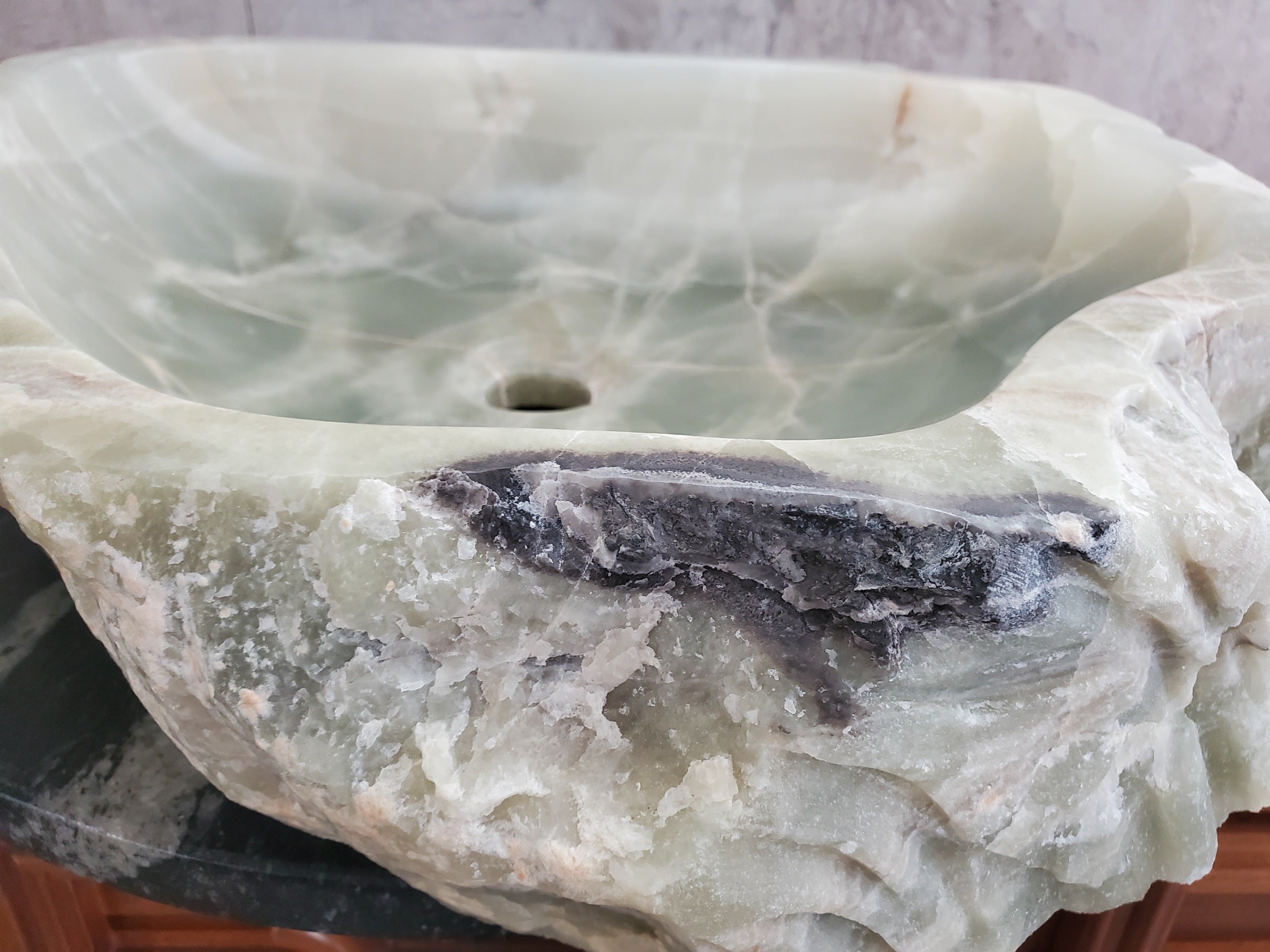 S23_32 Onyx Stone Vessel Bathroom Sink - 23 x 18 inch