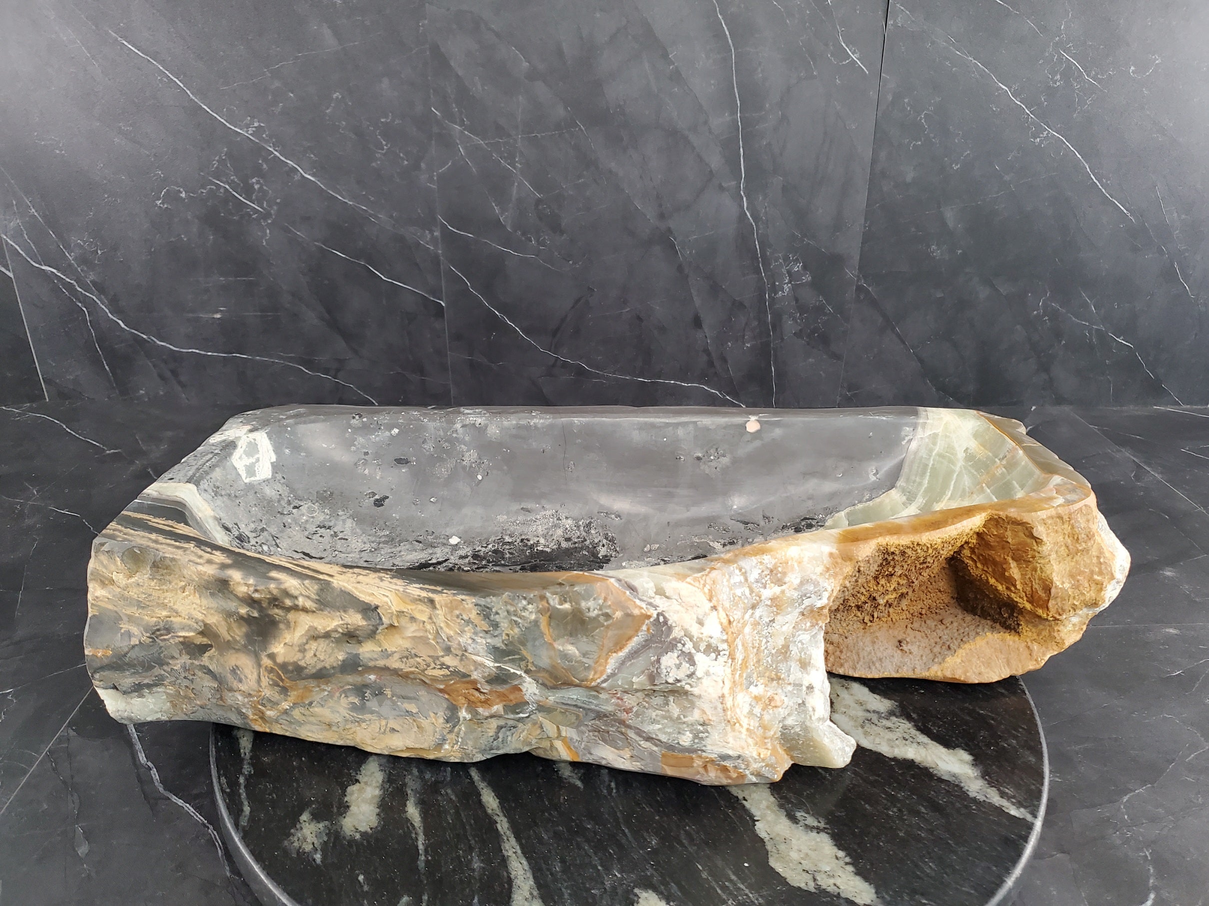 S25_22 Onyx Stone Vessel Bathroom Sink