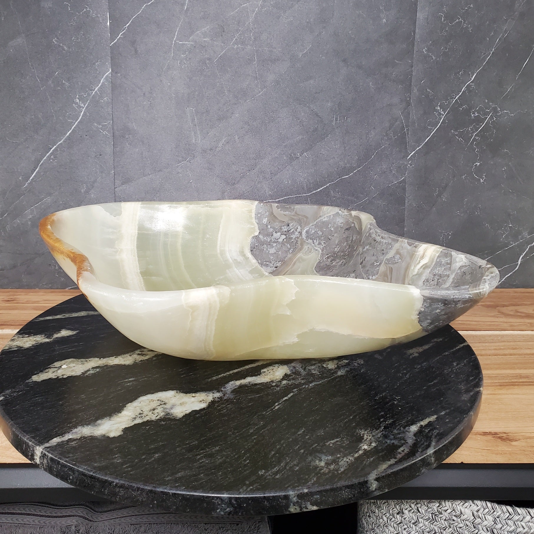 S28_07 Onyx Stone Vessel Bathroom Sink - 19.5 x 16 inch