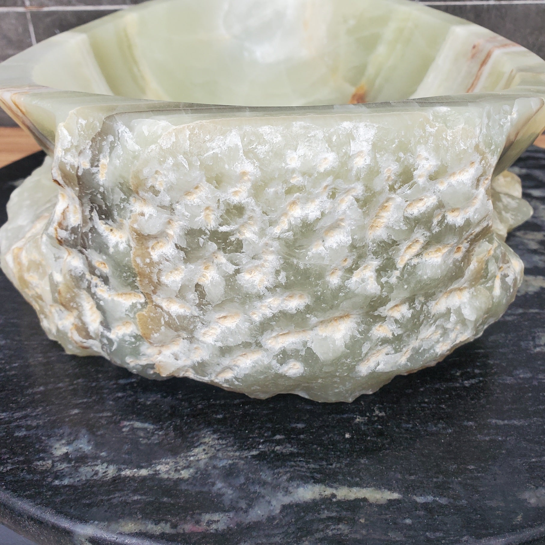 S30_04 Onyx Stone Vessel Bathroom Sink - 16 x 12.5 inch