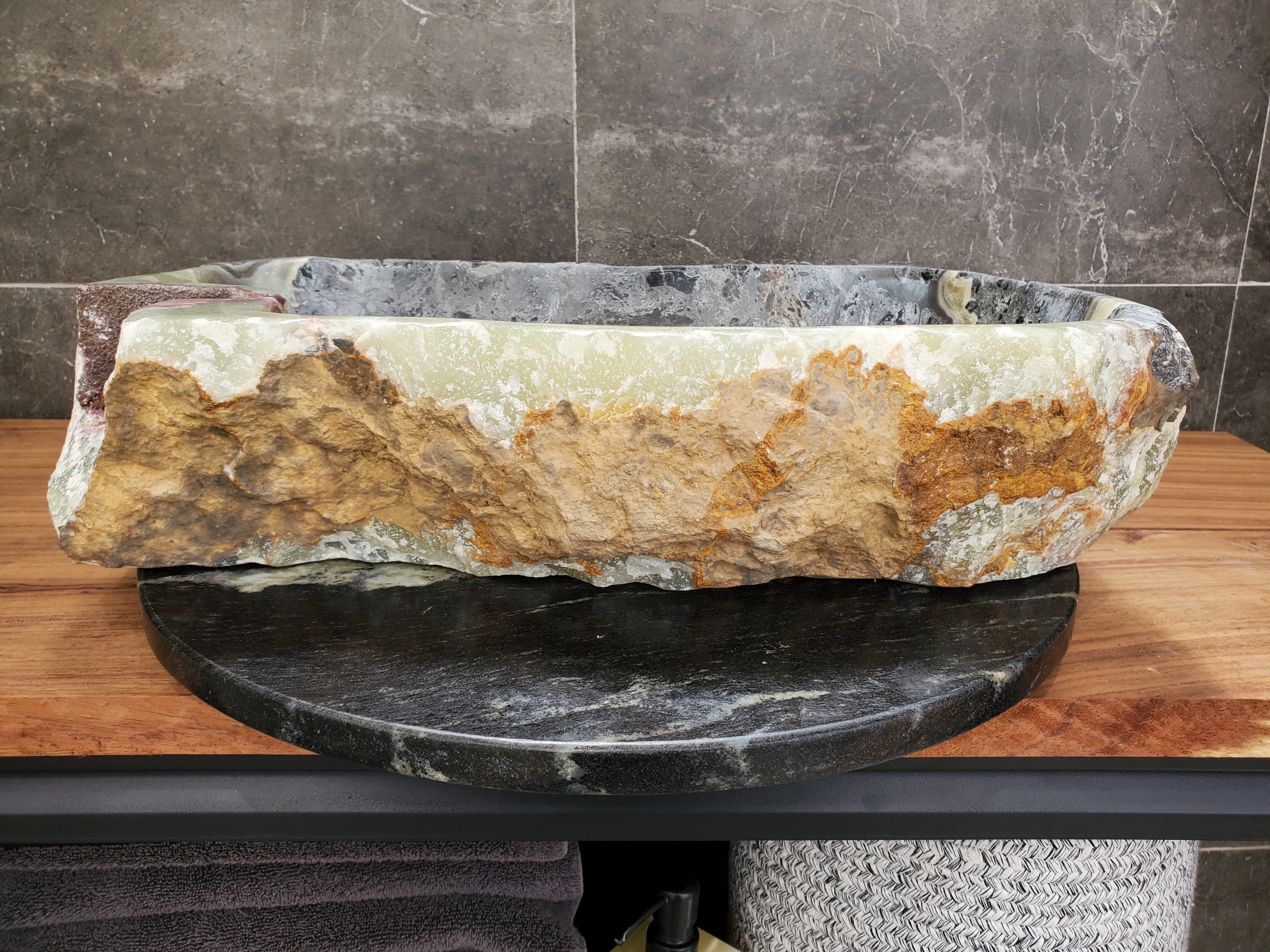 S31_11 Onyx Stone Vessel Bathroom Sink