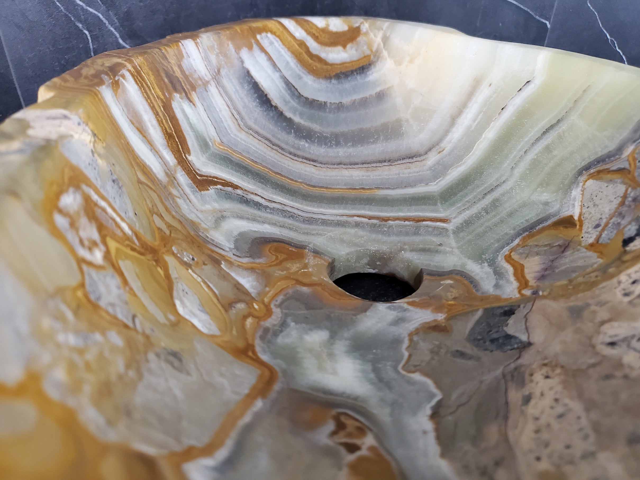 S25_18 Onyx Stone Vessel Bathroom Sink