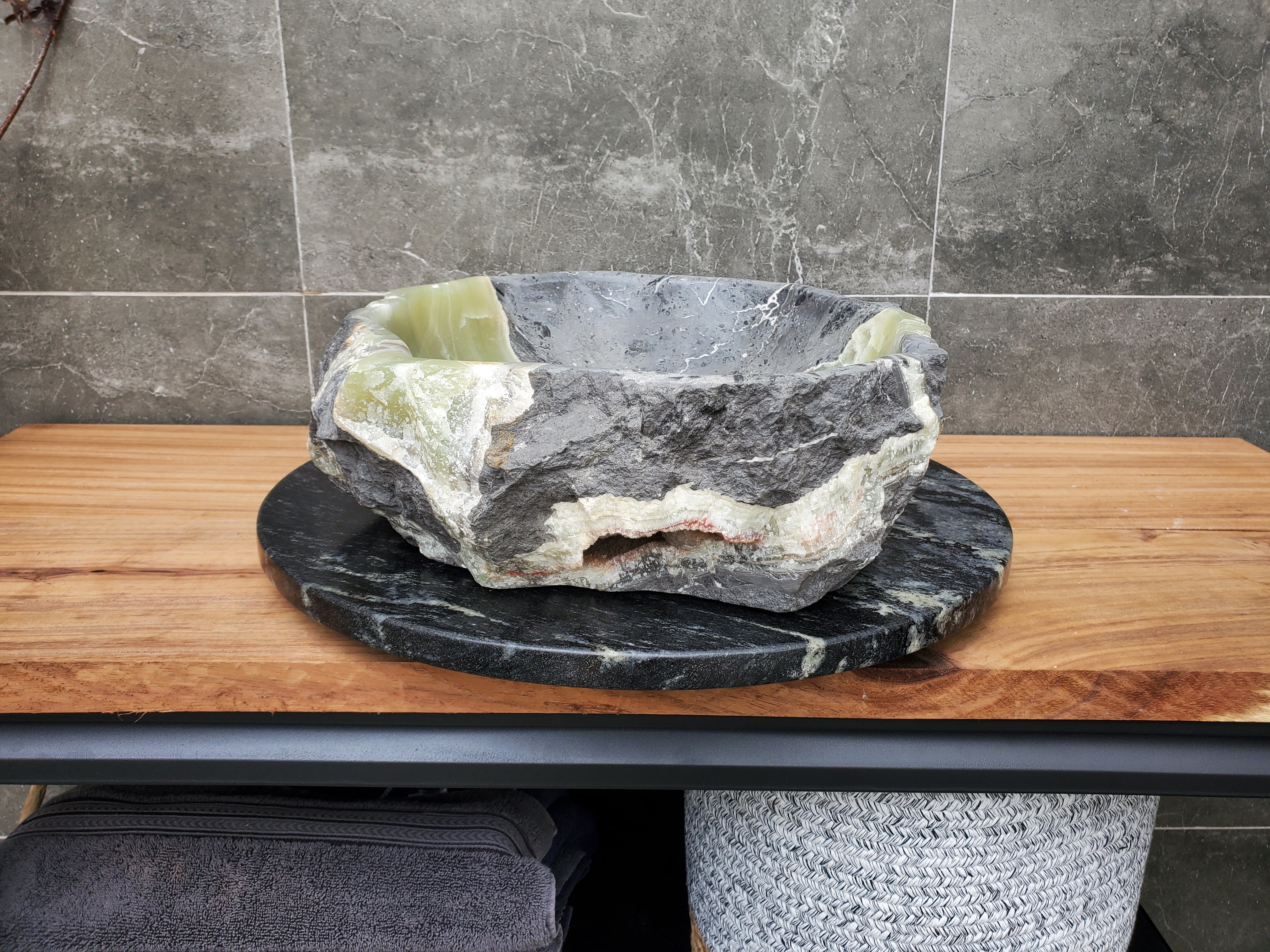 S30_27 Onyx Stone Vessel Bathroom Sink