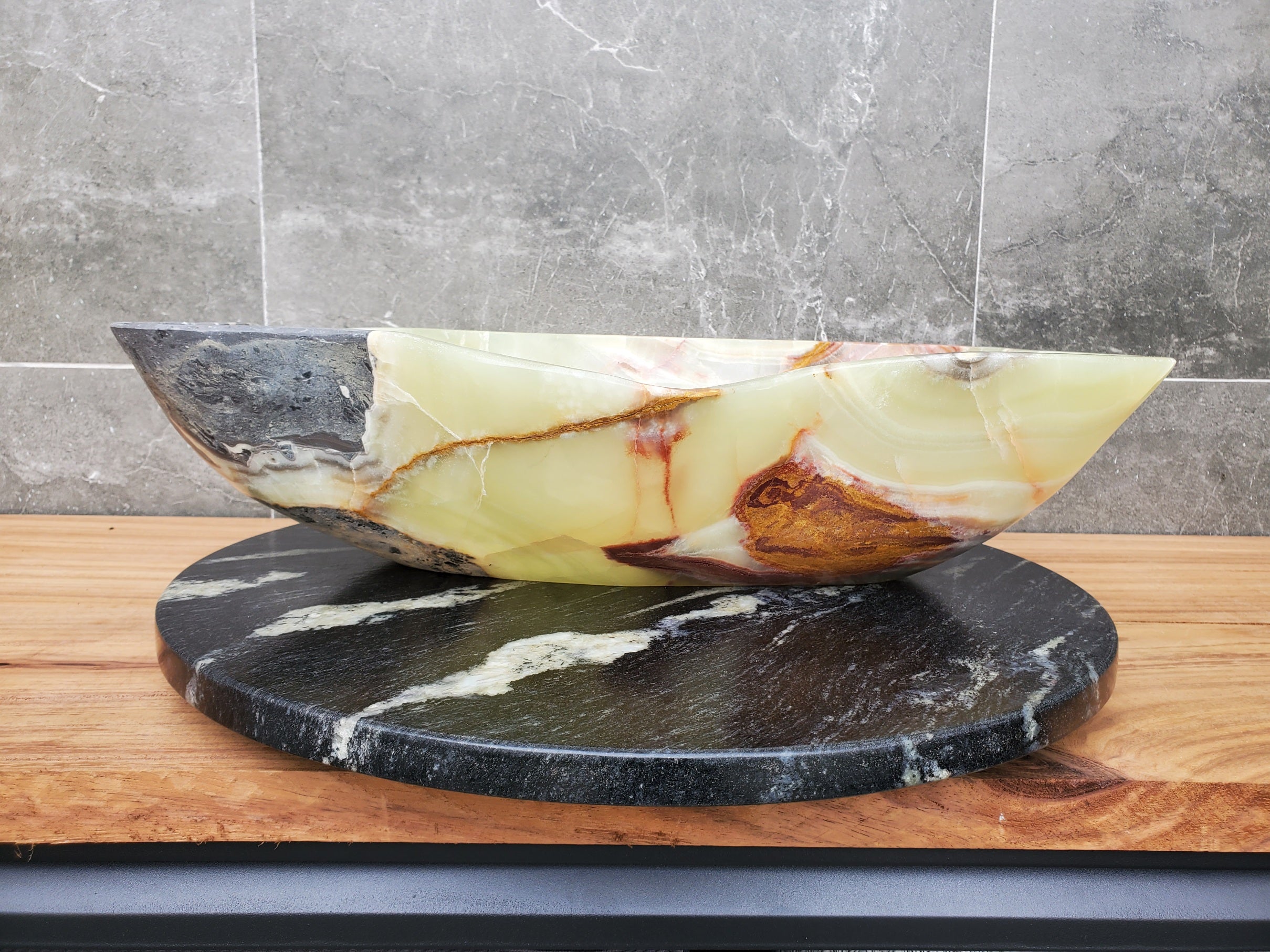 S30_30 Onyx Stone Vessel Bathroom Sink