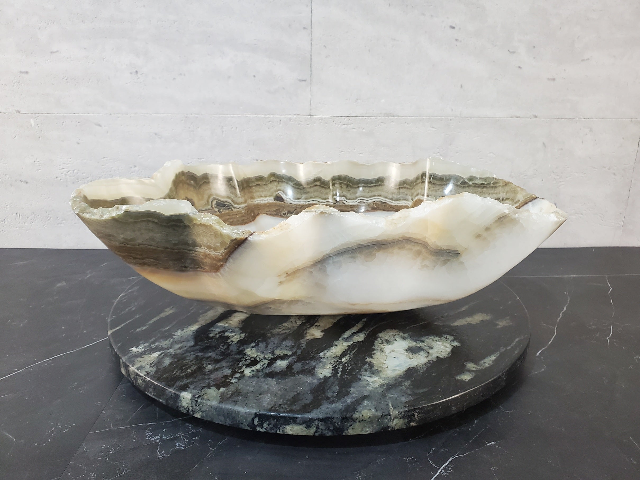 S27_19 Onyx Stone Bathroom Vessel Sink - 19.5 x 16 inch