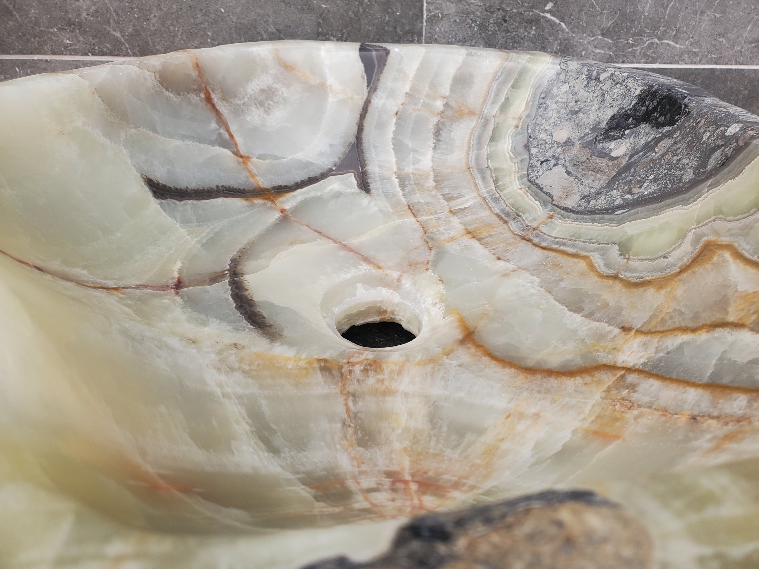 S31_18 Onyx Stone Vessel Bathroom Sink