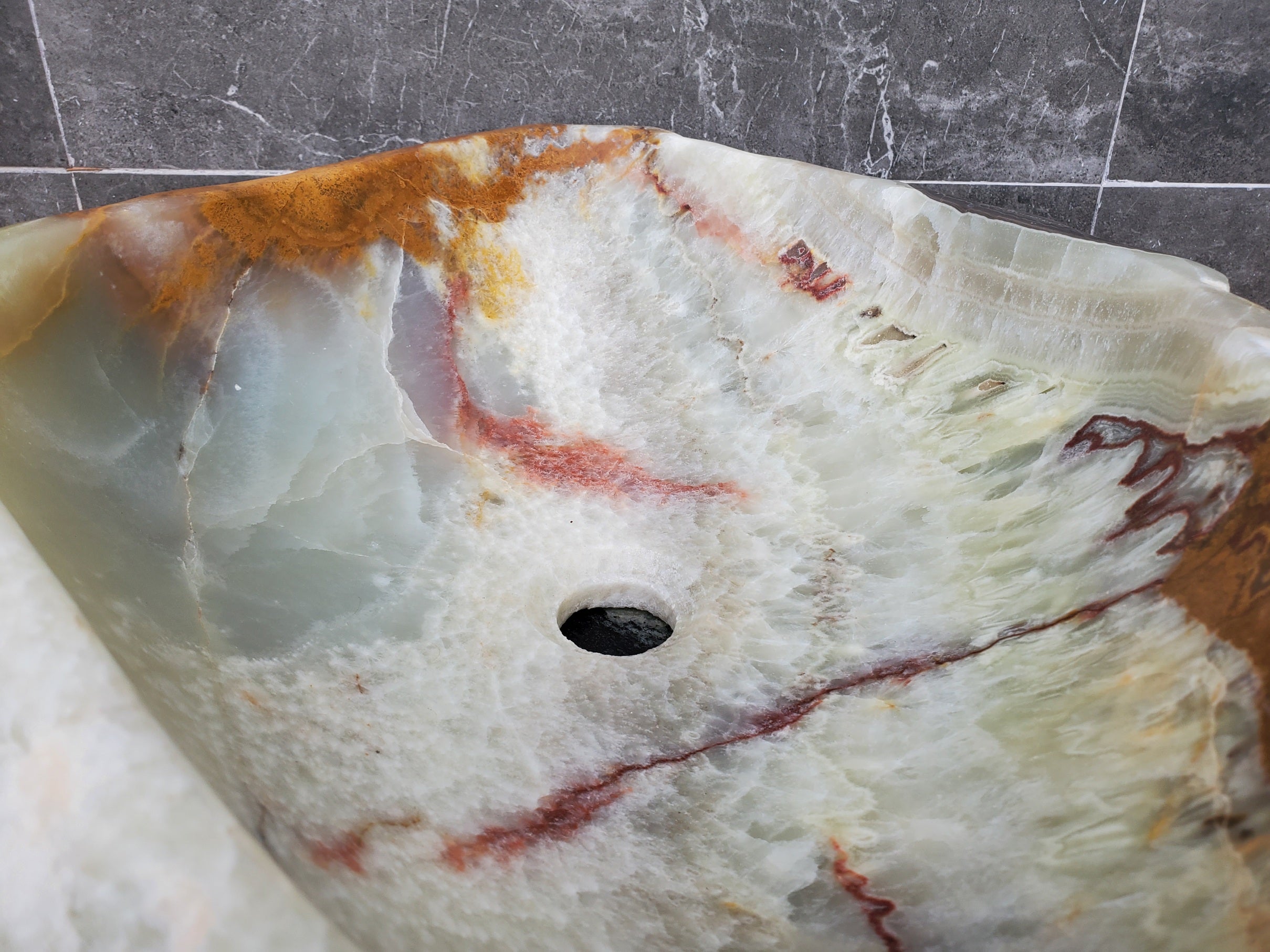 S30_28 Onyx Stone Vessel Bathroom Sink