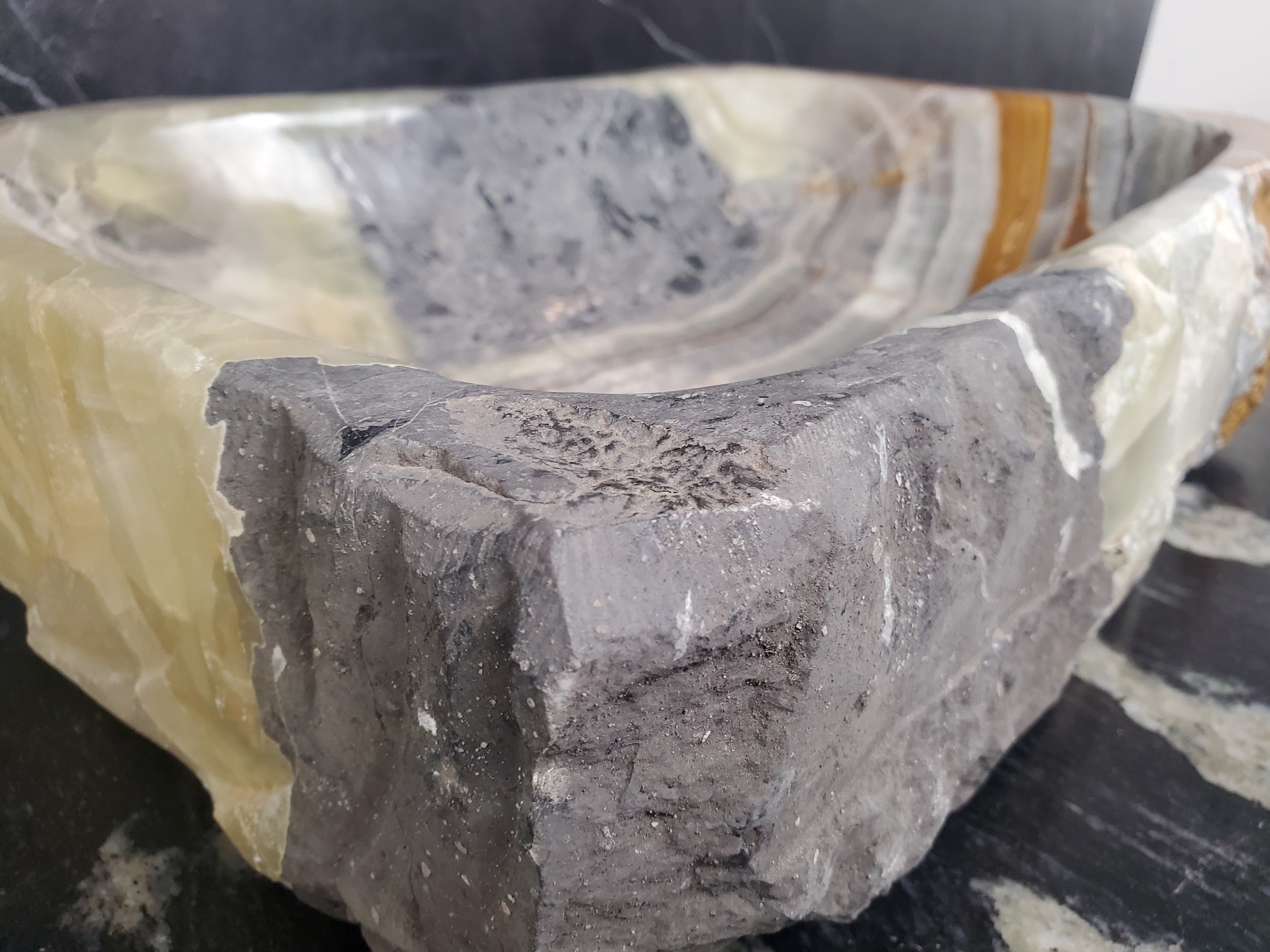 S25_15 Onyx Stone Vessel Bathroom Sink