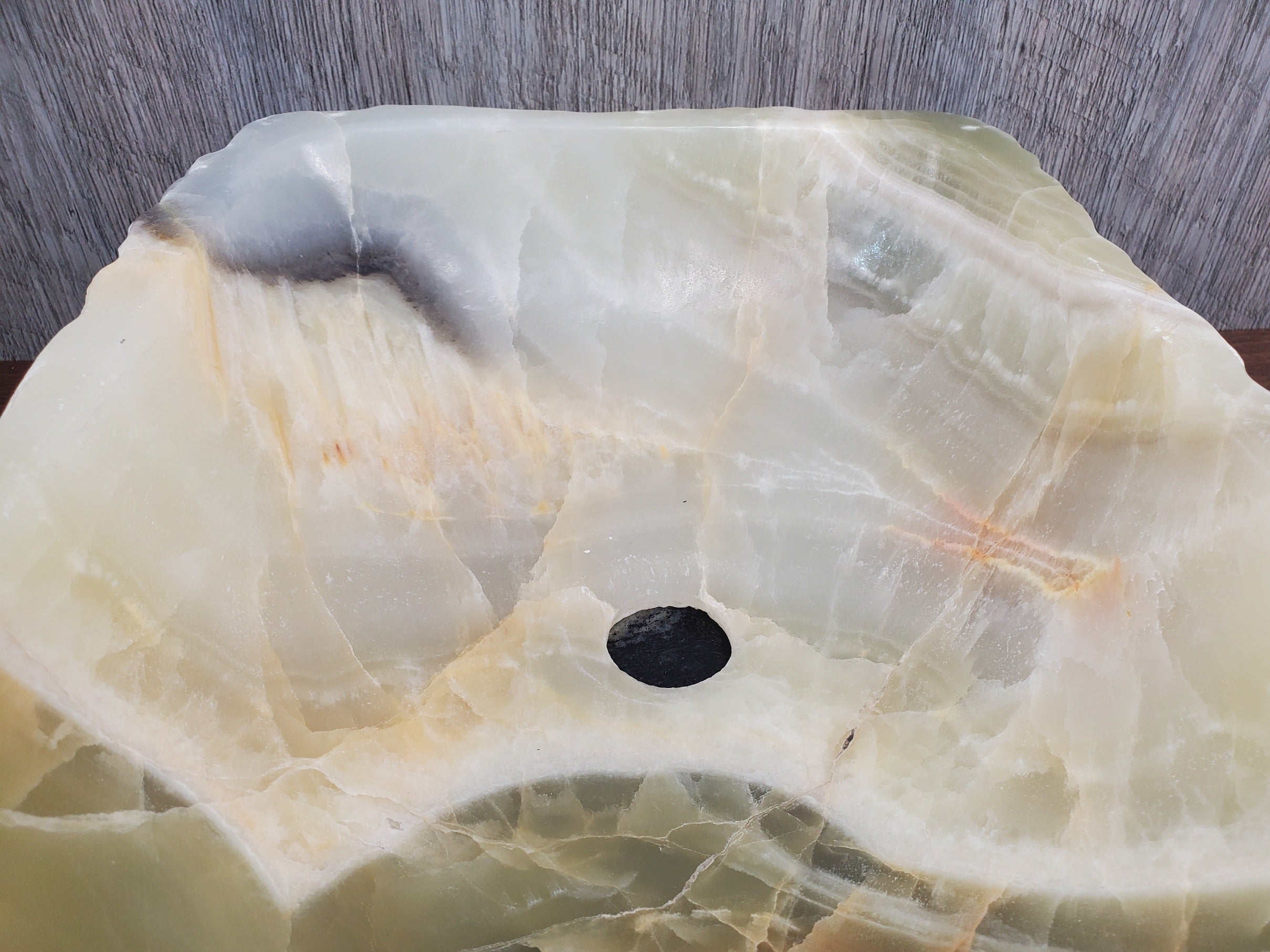 S24_14 Green Onyx Stone Vessel Bathroom Sink