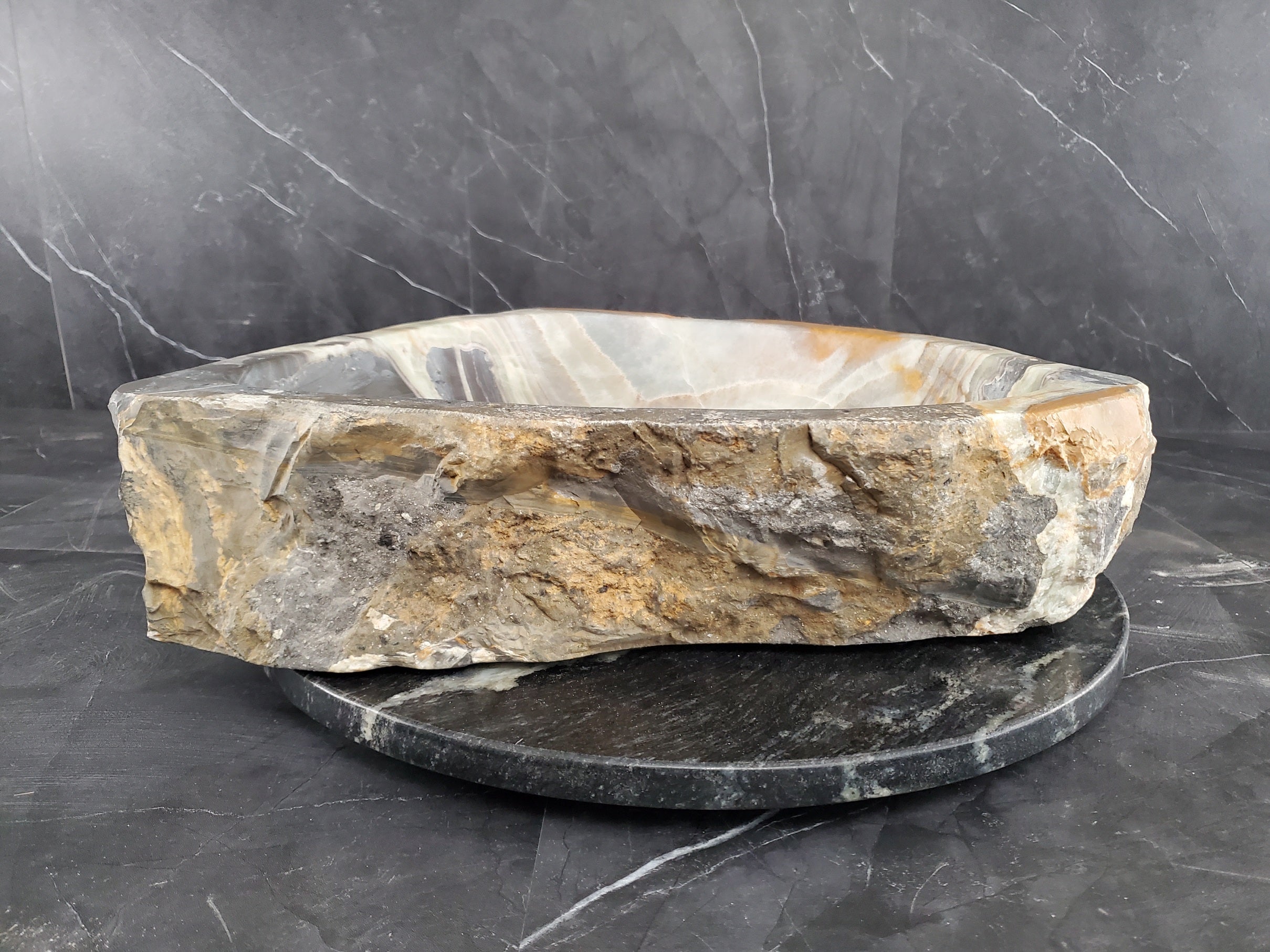 S25_23 Onyx Stone Vessel Bathroom Sink