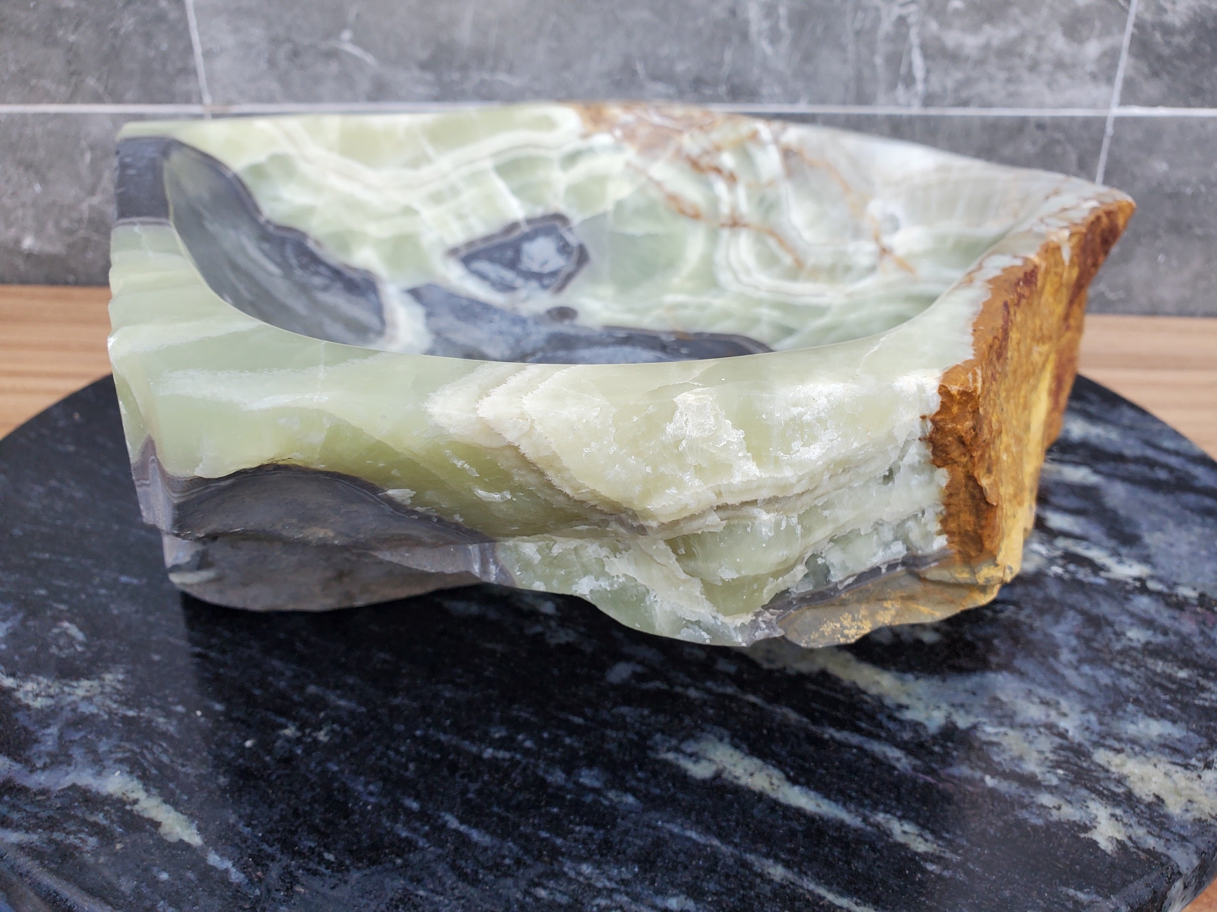 S30_19 Onyx Stone Vessel Bathroom Sink