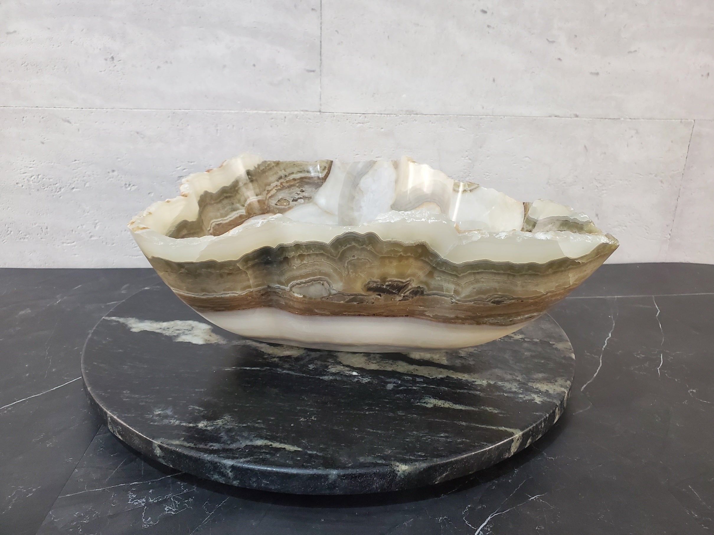 S27_19 Onyx Stone Bathroom Vessel Sink