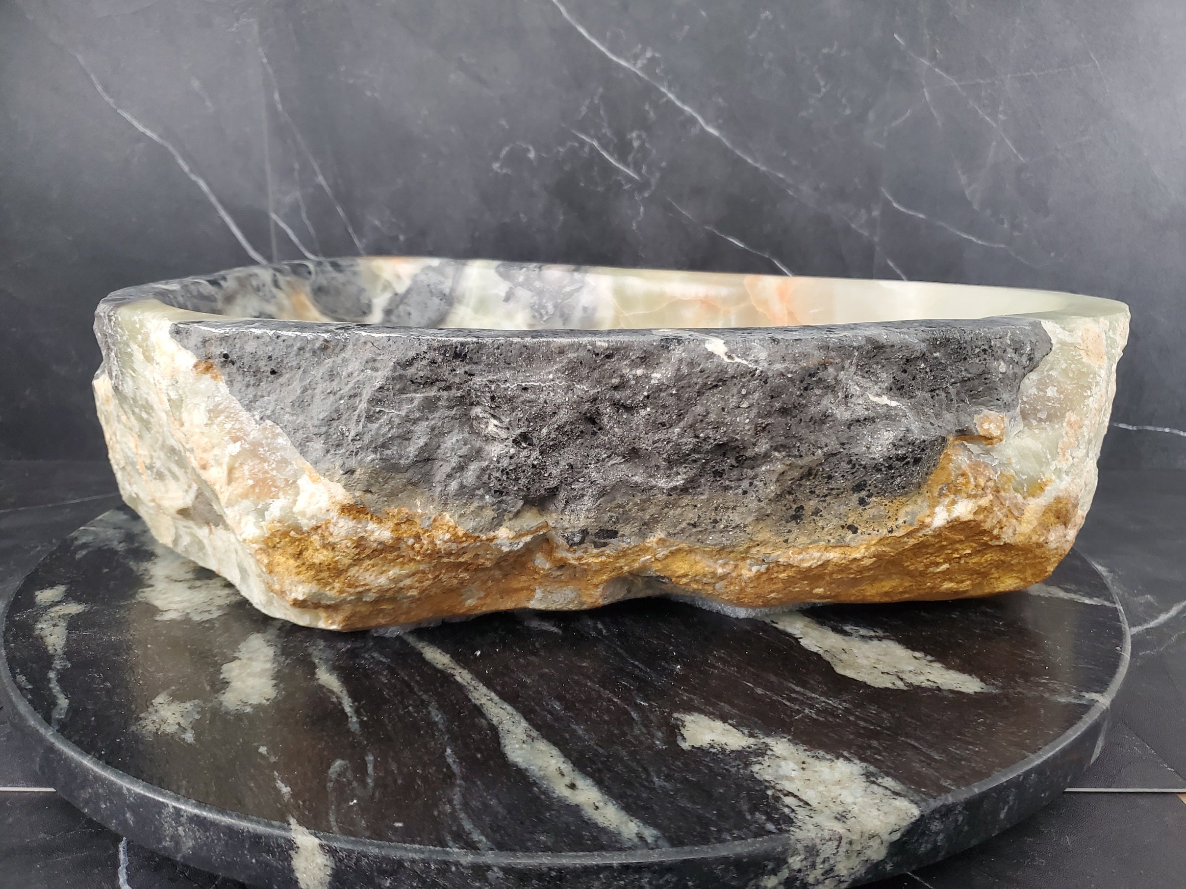 S26_08 Onyx Stone Vessel Bathroom Sink - 18.5 x 12.5 inch