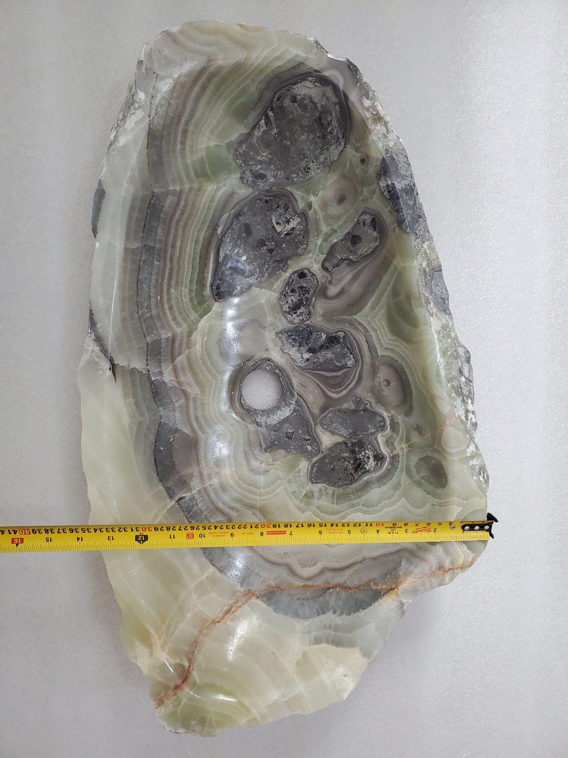 S24_16 Green Onyx Stone Vessel Bathroom Sink