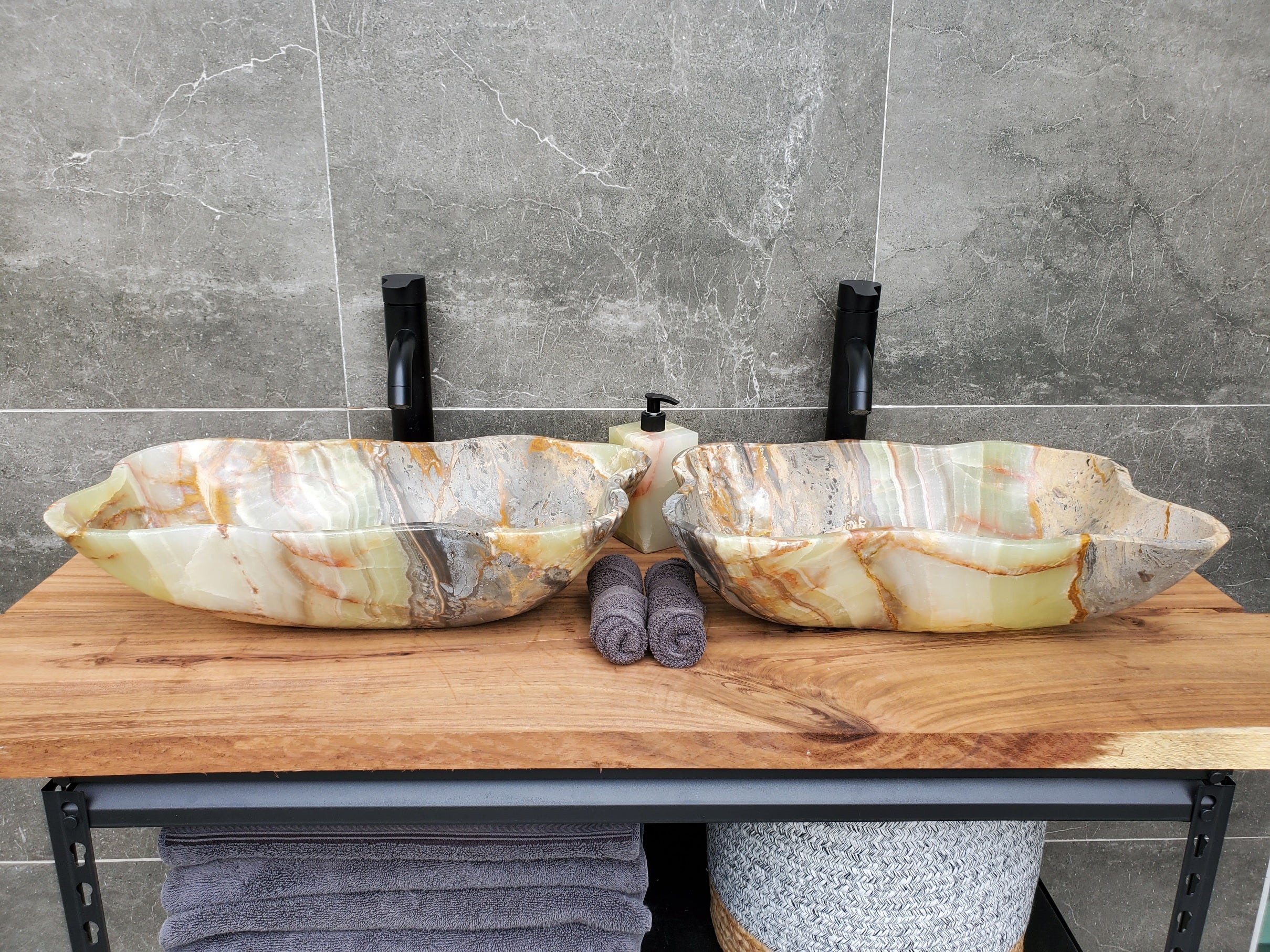 S30_31 Onyx Stone Vessel Bathroom Sink