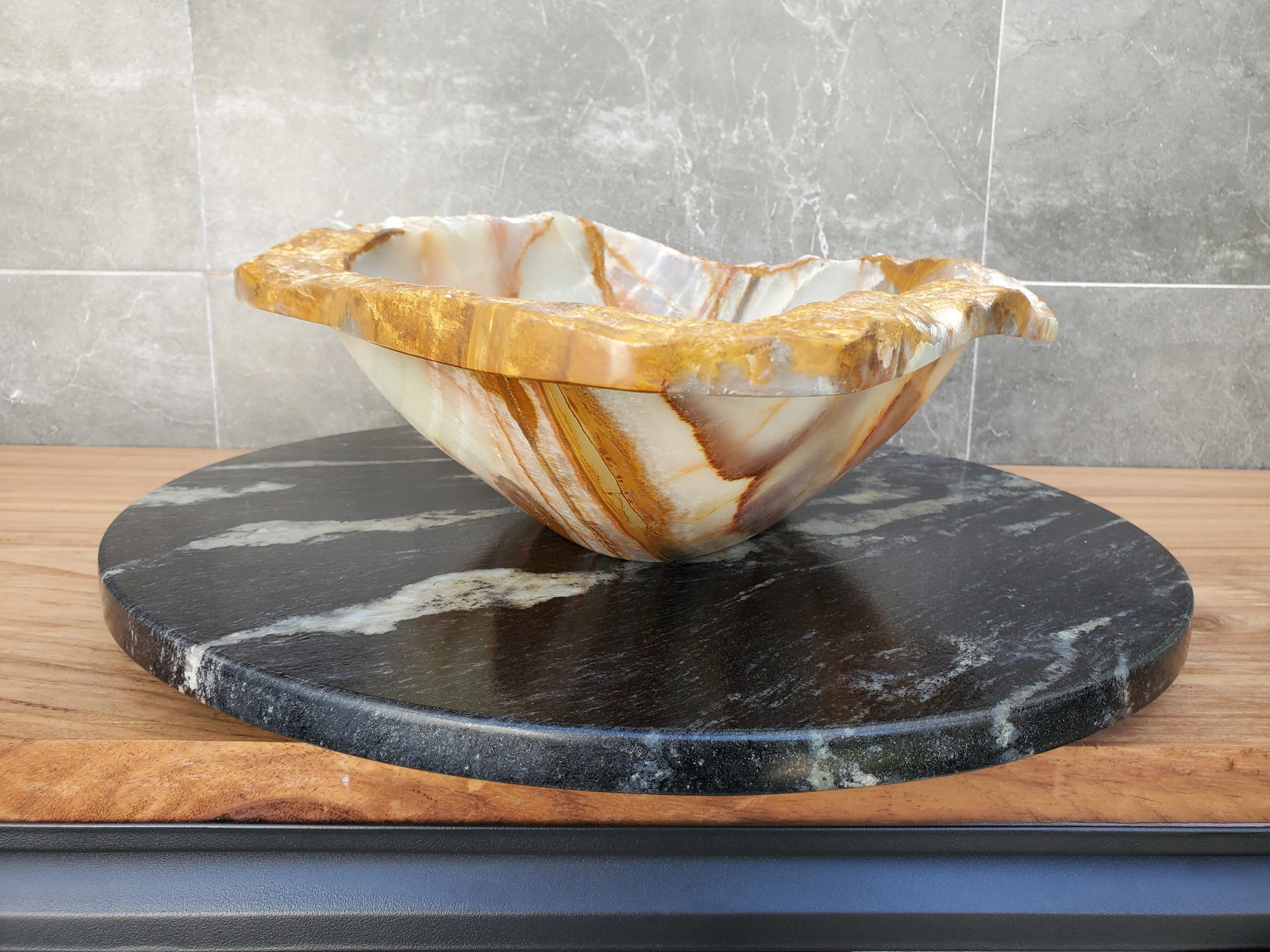 S29_16 Onyx Stone Vessel Bathroom Sink