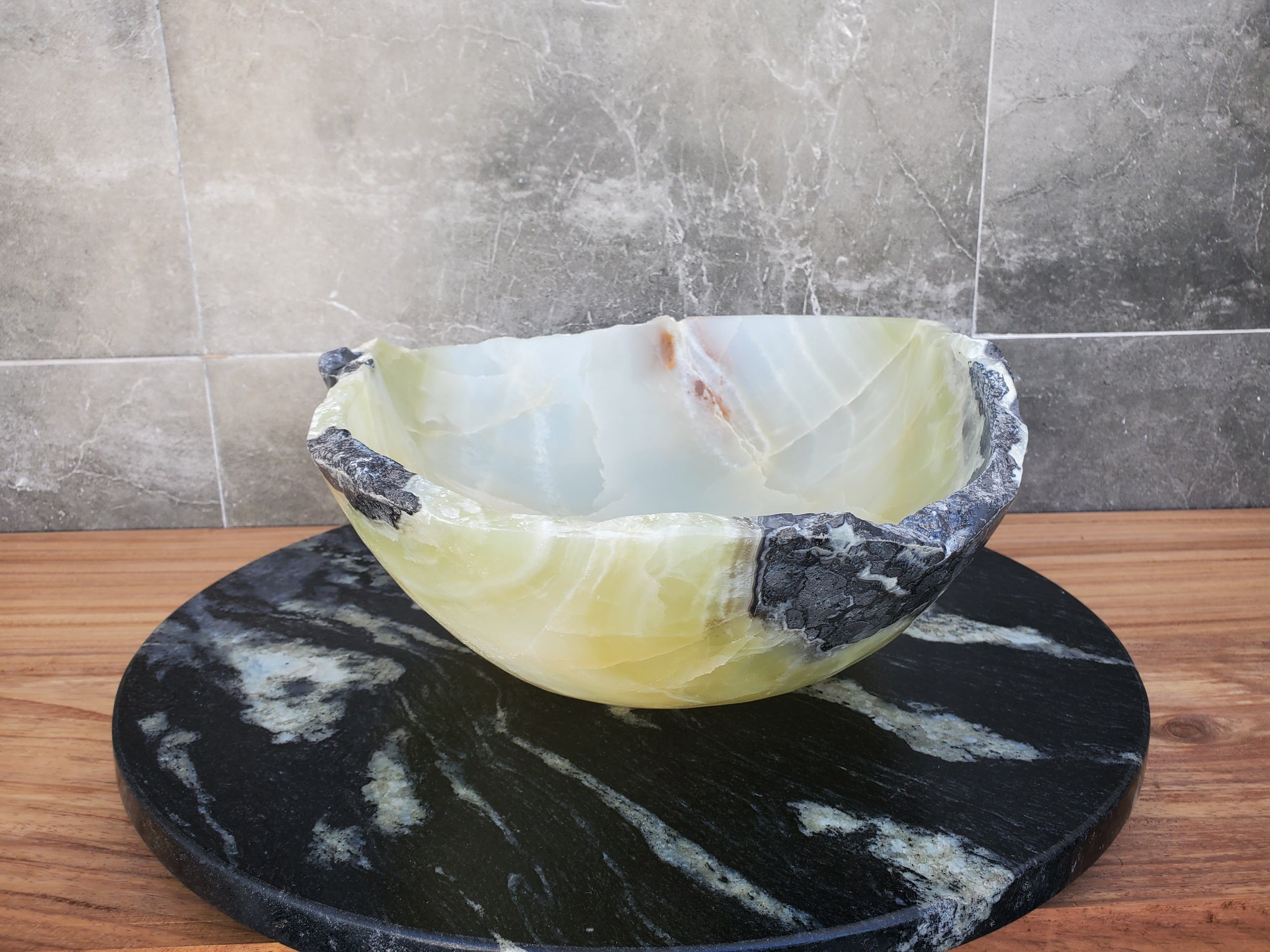 S29_19 Onyx Stone Vessel Bathroom Sink