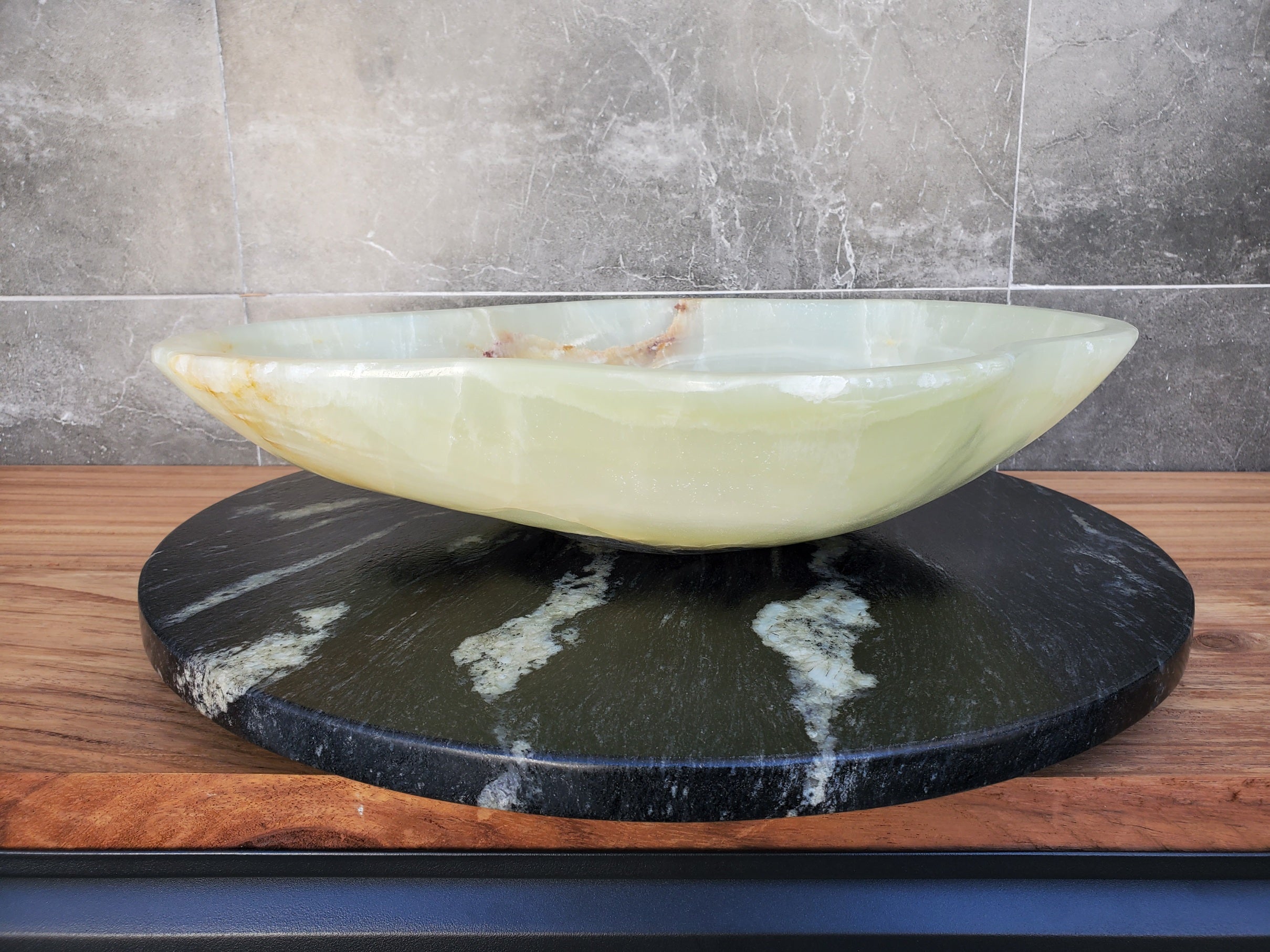 S30_02 Onyx Stone Vessel Bathroom Sink - 18.5 x 14 inch