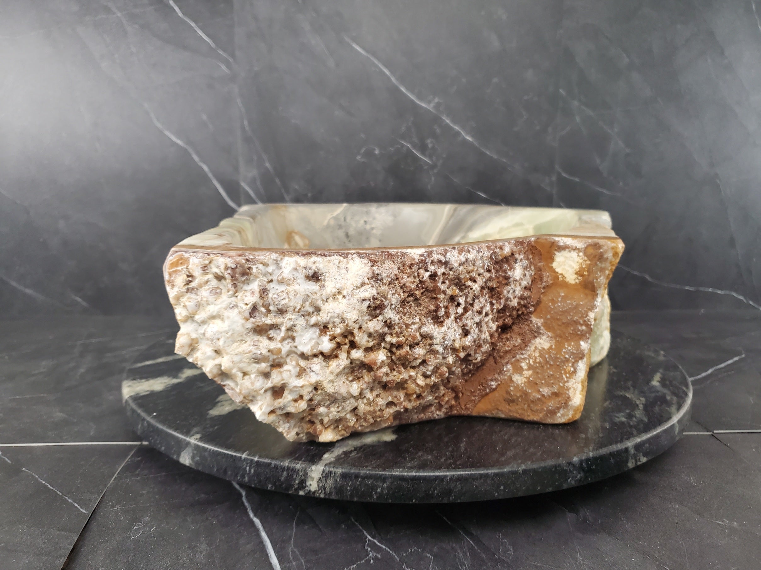 S25_12 Green Onyx Stone Vessel Bathroom Sink