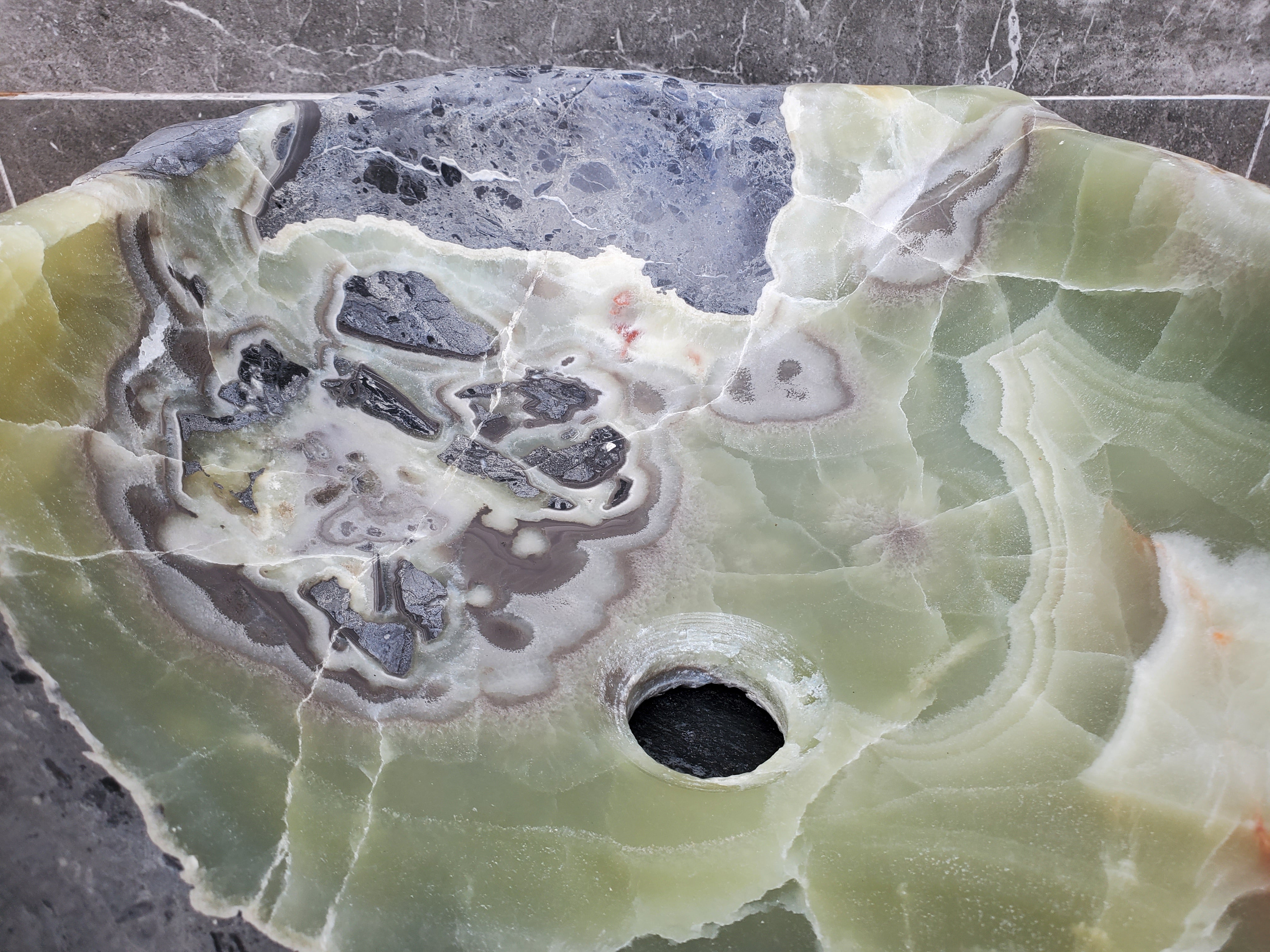 S30_27 Onyx Stone Vessel Bathroom Sink