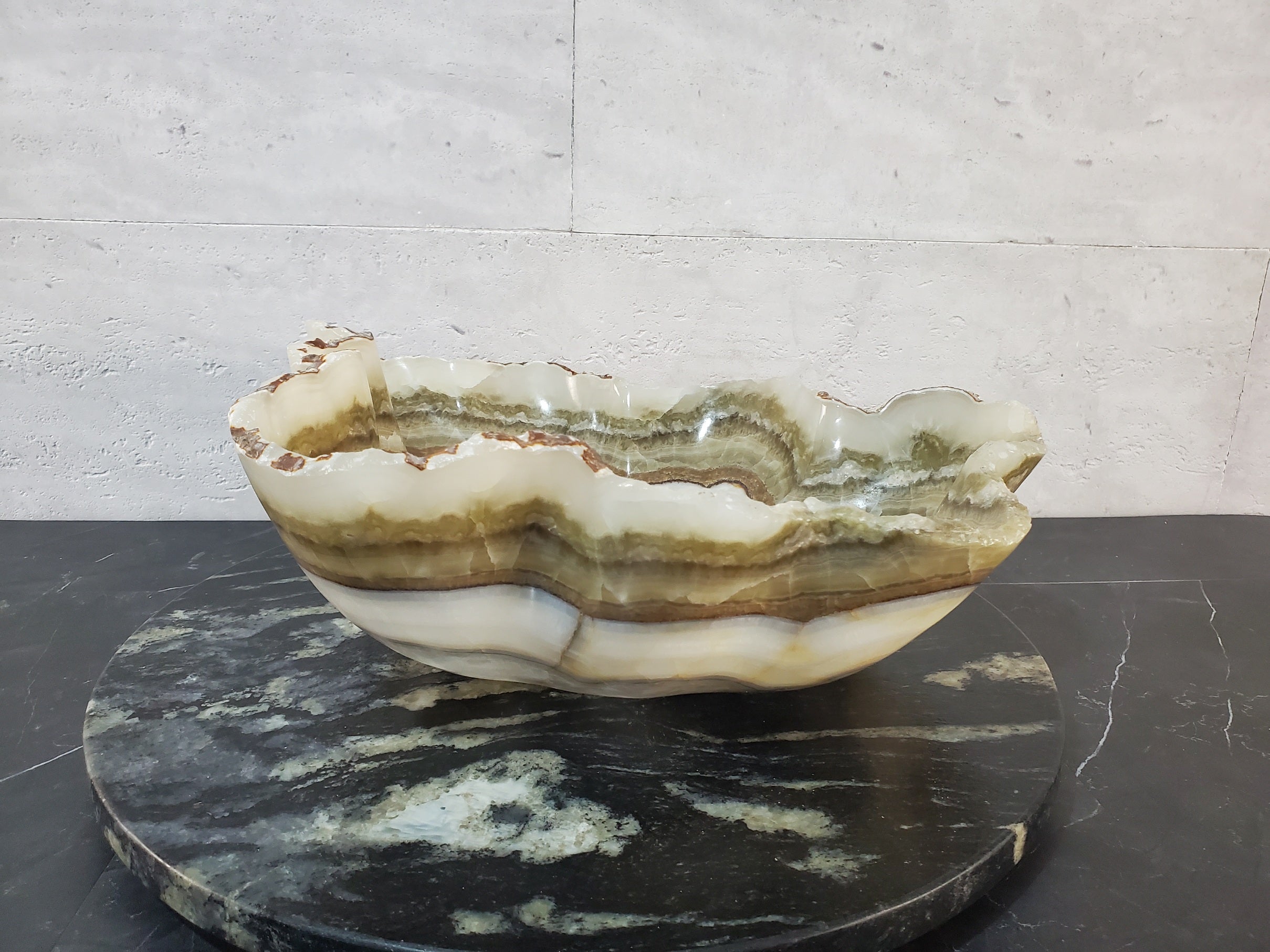 S27_20 Onyx Stone Bathroom Vessel Sink - 19 x 16 inch