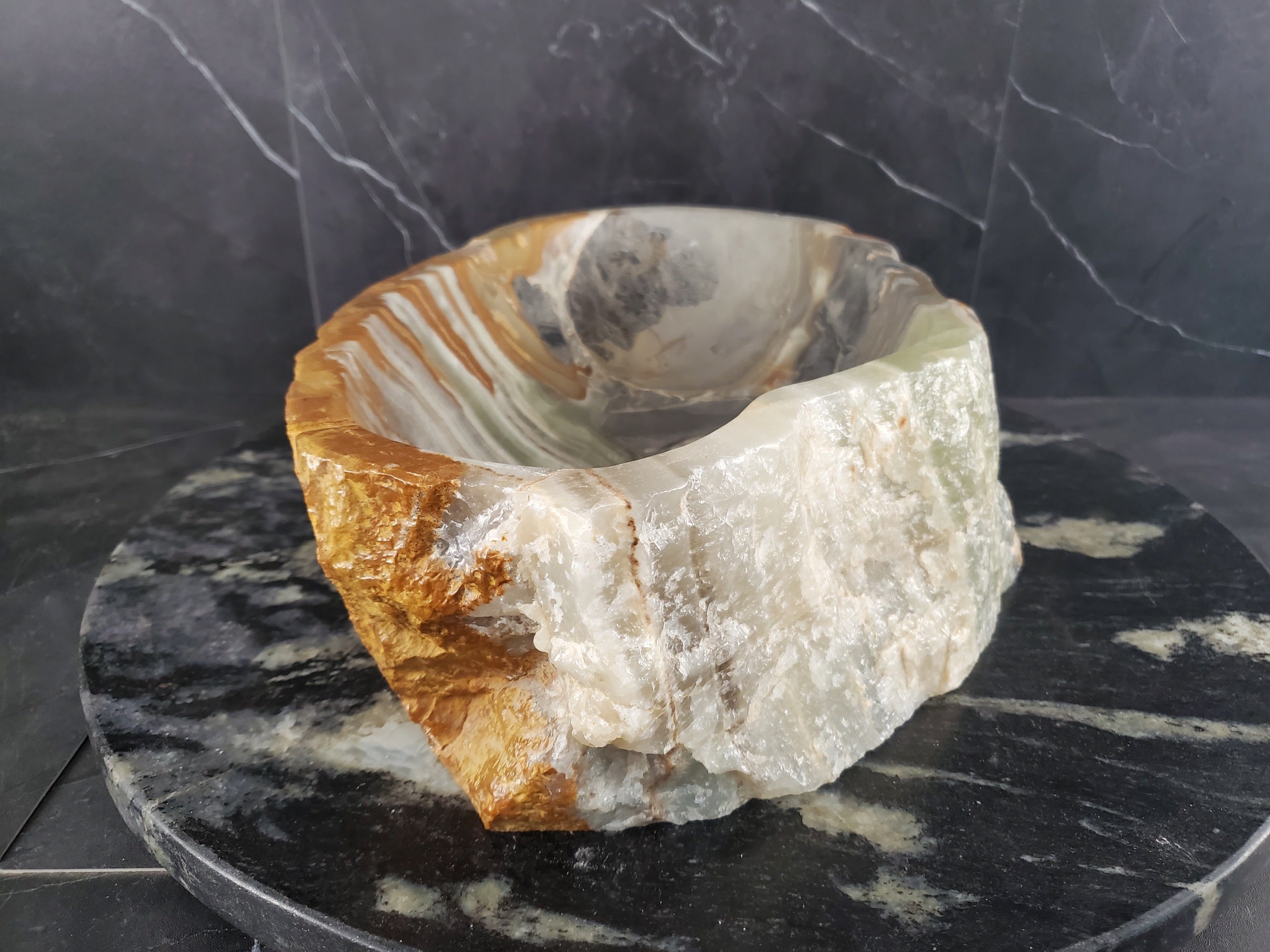 S25_17 Onyx Stone Vessel Bathroom Sink