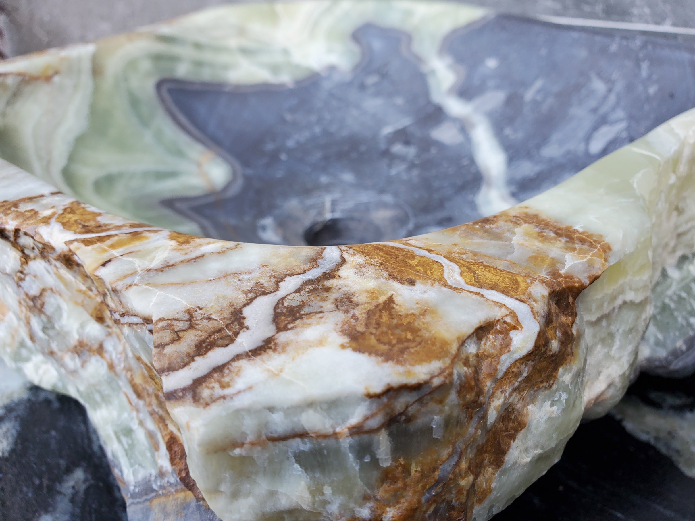 S30_19 Onyx Stone Vessel Bathroom Sink