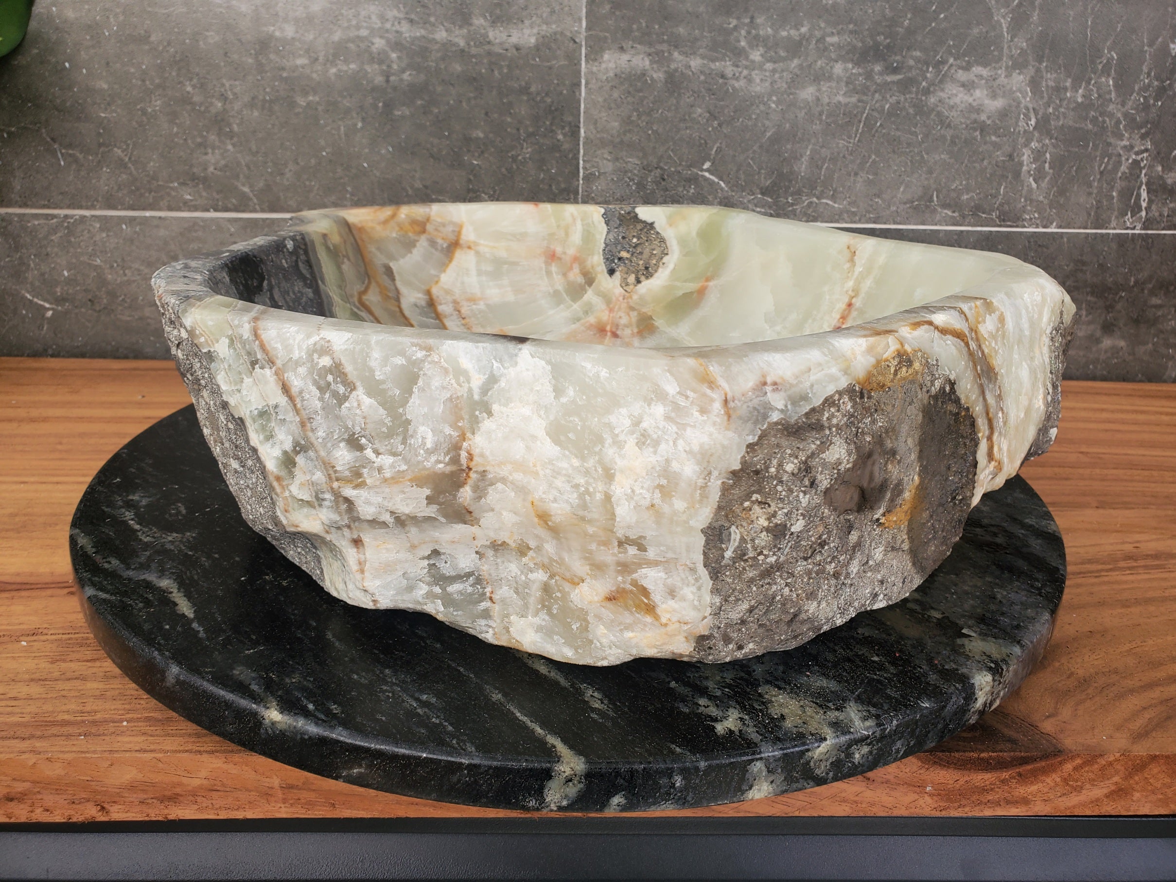 S31_18 Onyx Stone Vessel Bathroom Sink