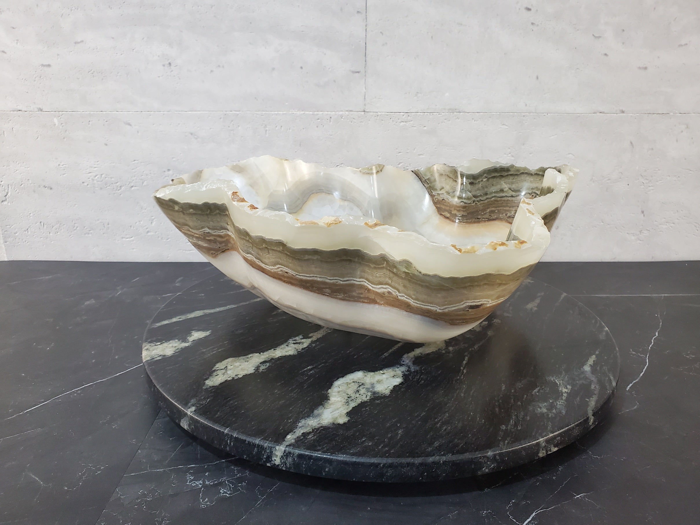 S27_19 Onyx Stone Bathroom Vessel Sink - 19.5 x 16 inch