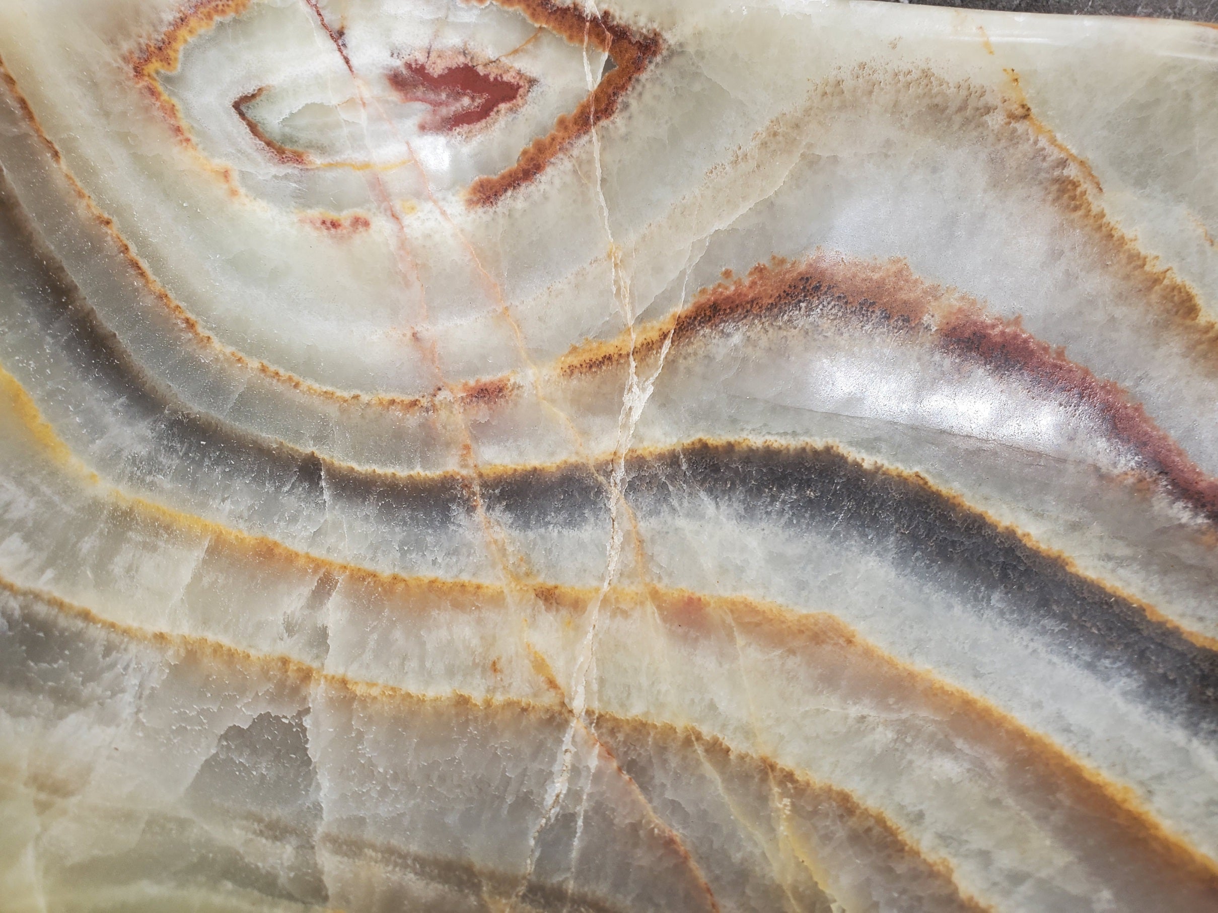 S31_13 Onyx Stone Vessel Bathroom Sink - 17.5 x 14.5 inch