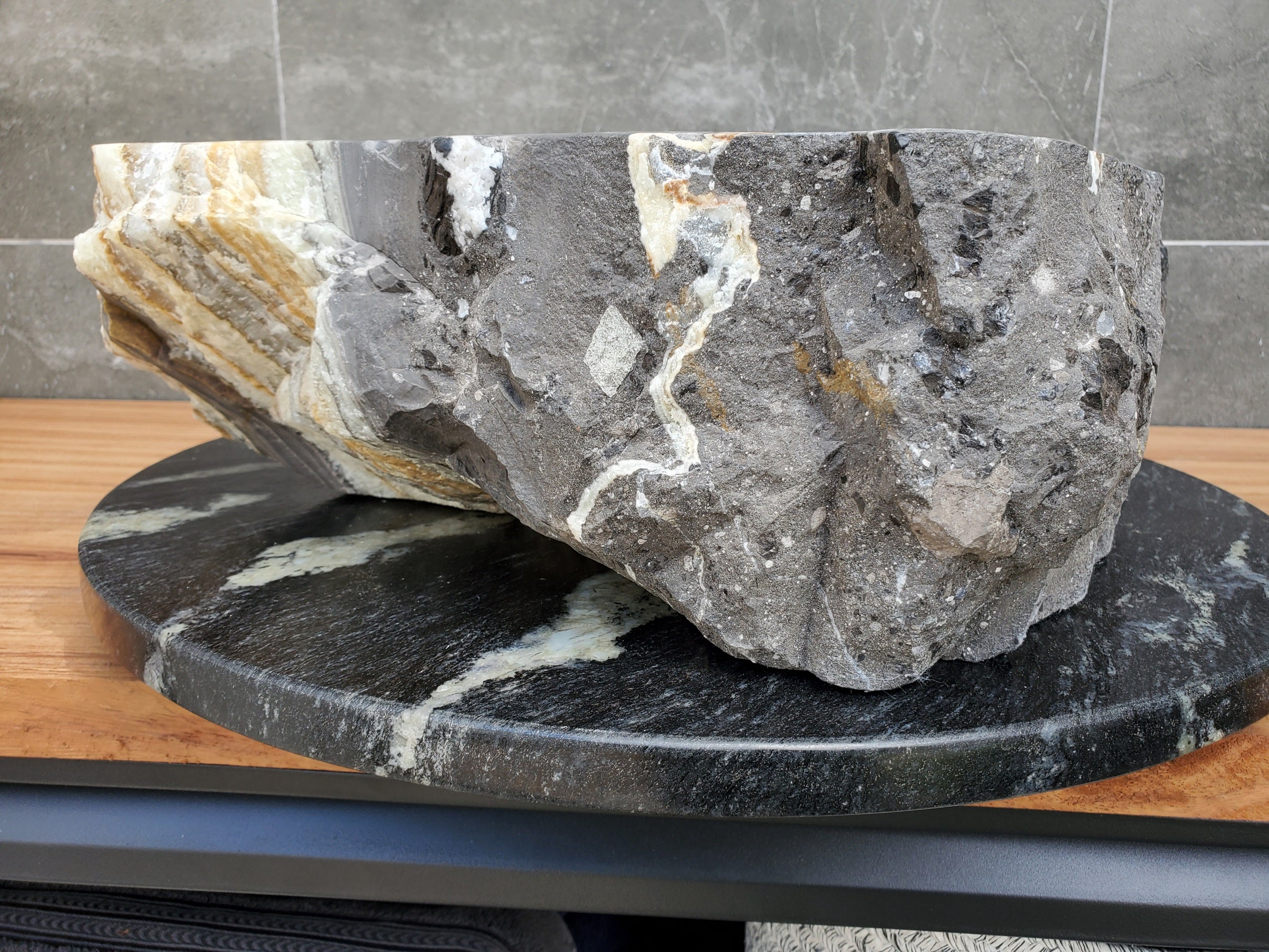S30_25 Onyx Stone Vessel Bathroom Sink - 15 x 15 inch