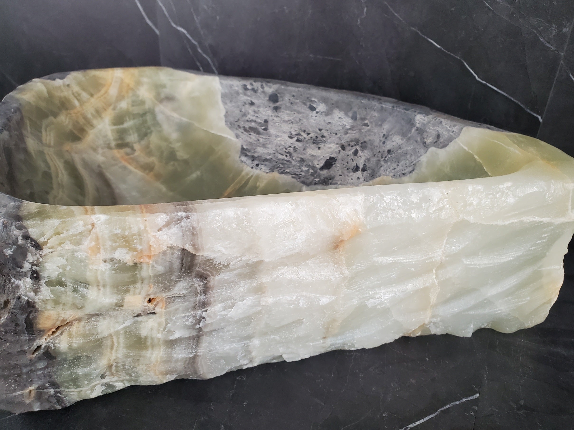 S26_11 Onyx Stone Vessel Bathroom Sink - 18 x 11 inch