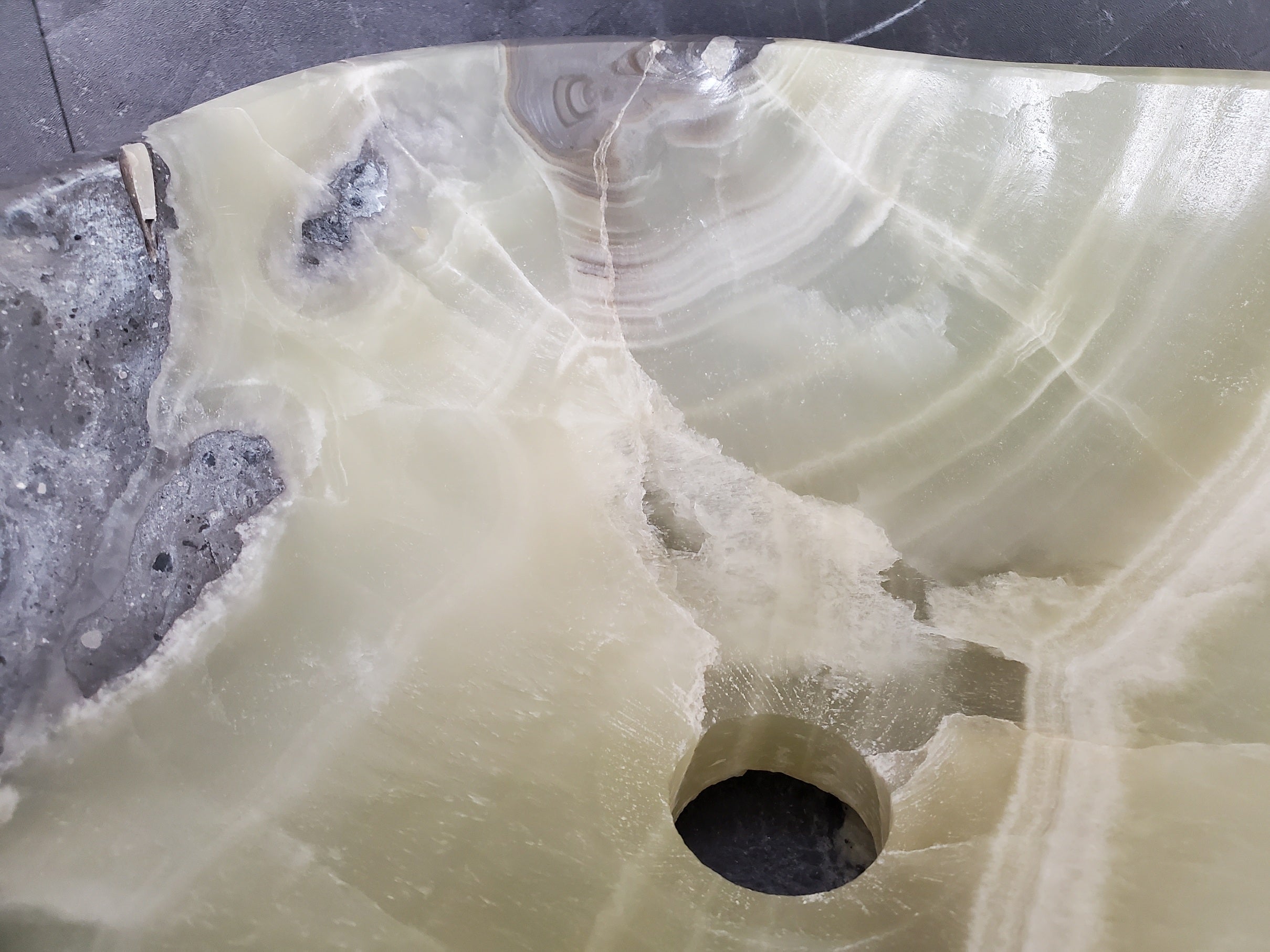 S28_08 Onyx Stone Vessel Bathroom Sink - 19 x 15.5 inch