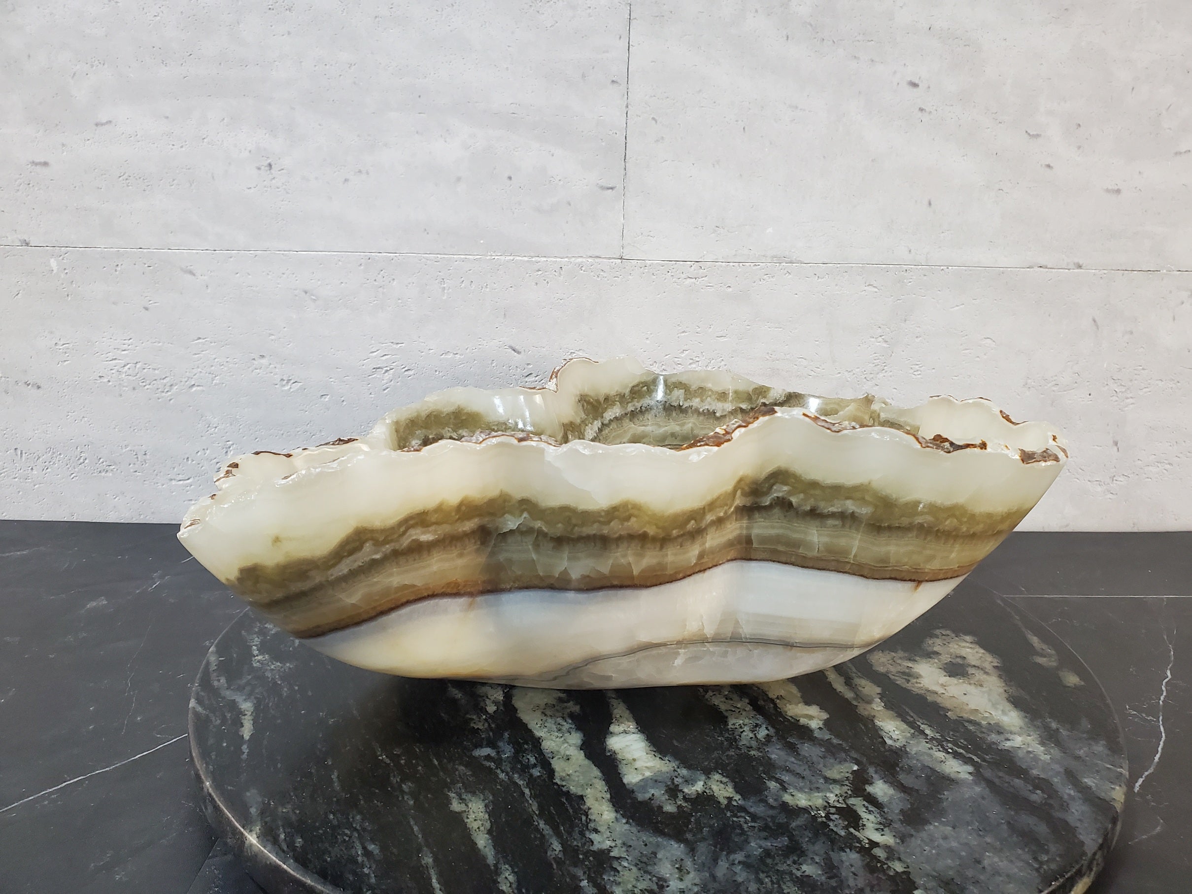 S27_20 Onyx Stone Bathroom Vessel Sink - 19 x 16 inch