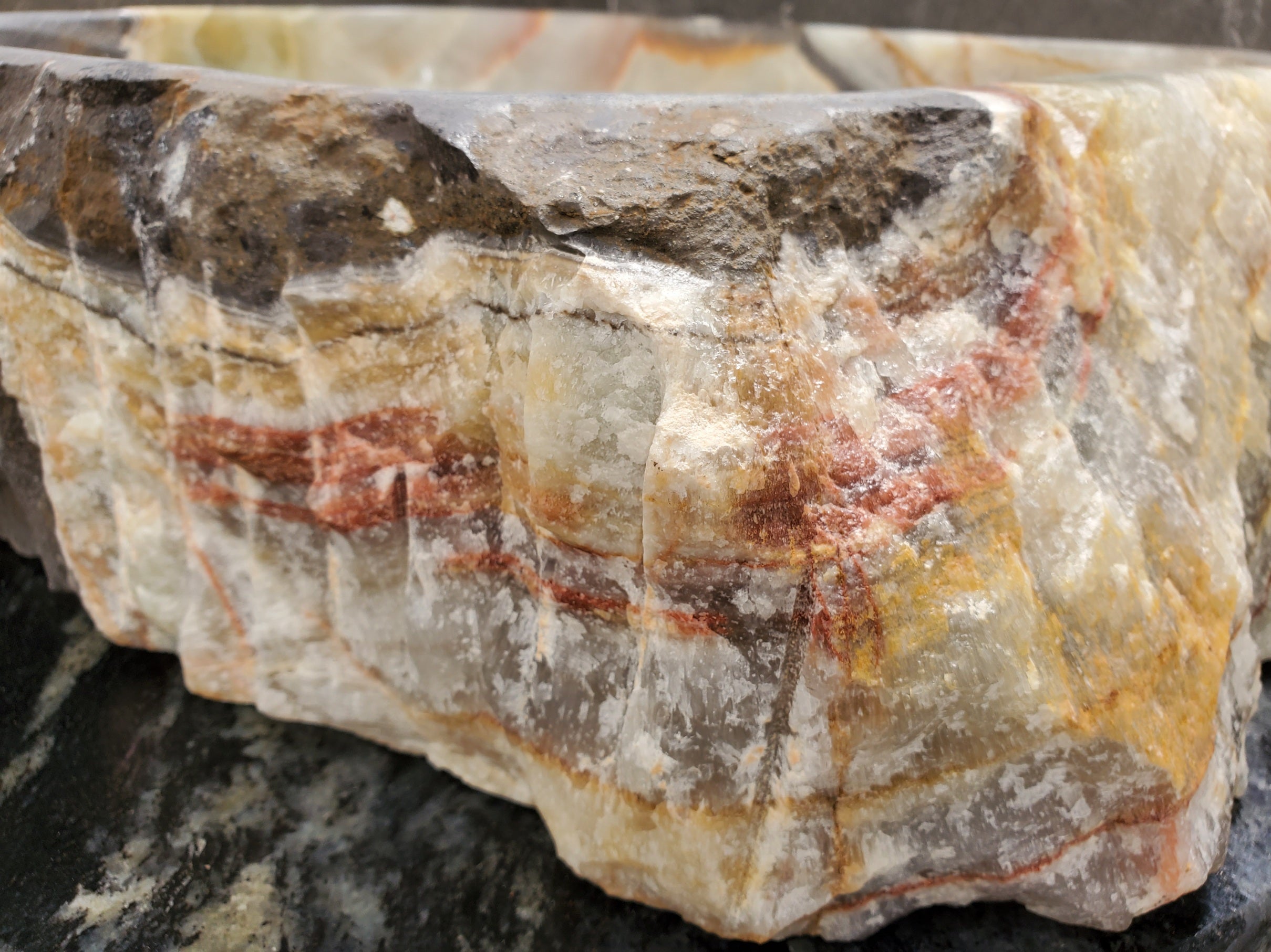 S30_35 Onyx Stone Vessel Bathroom Sink