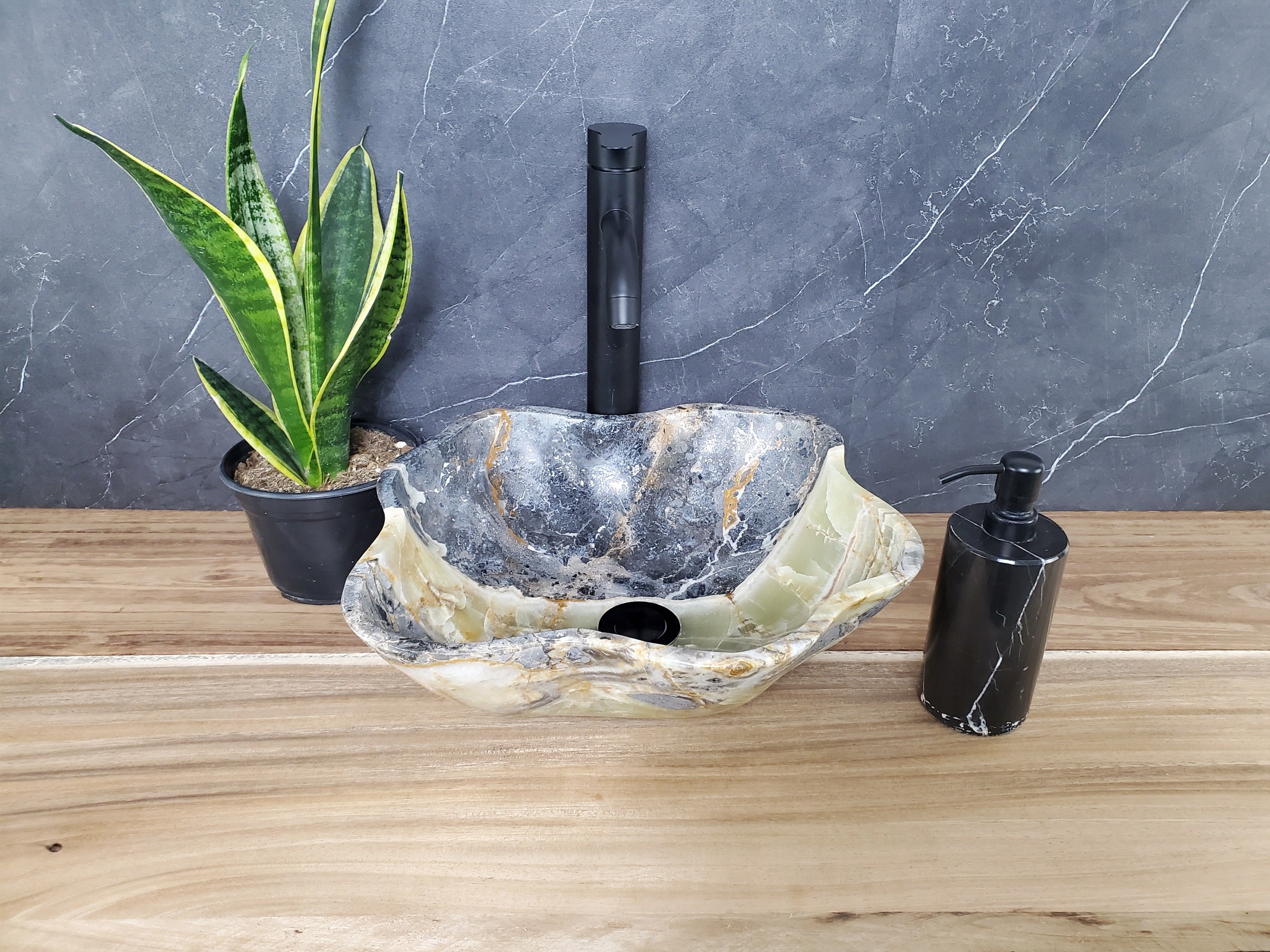 S28_06 Natural Stone Vessel Bathroom Sink