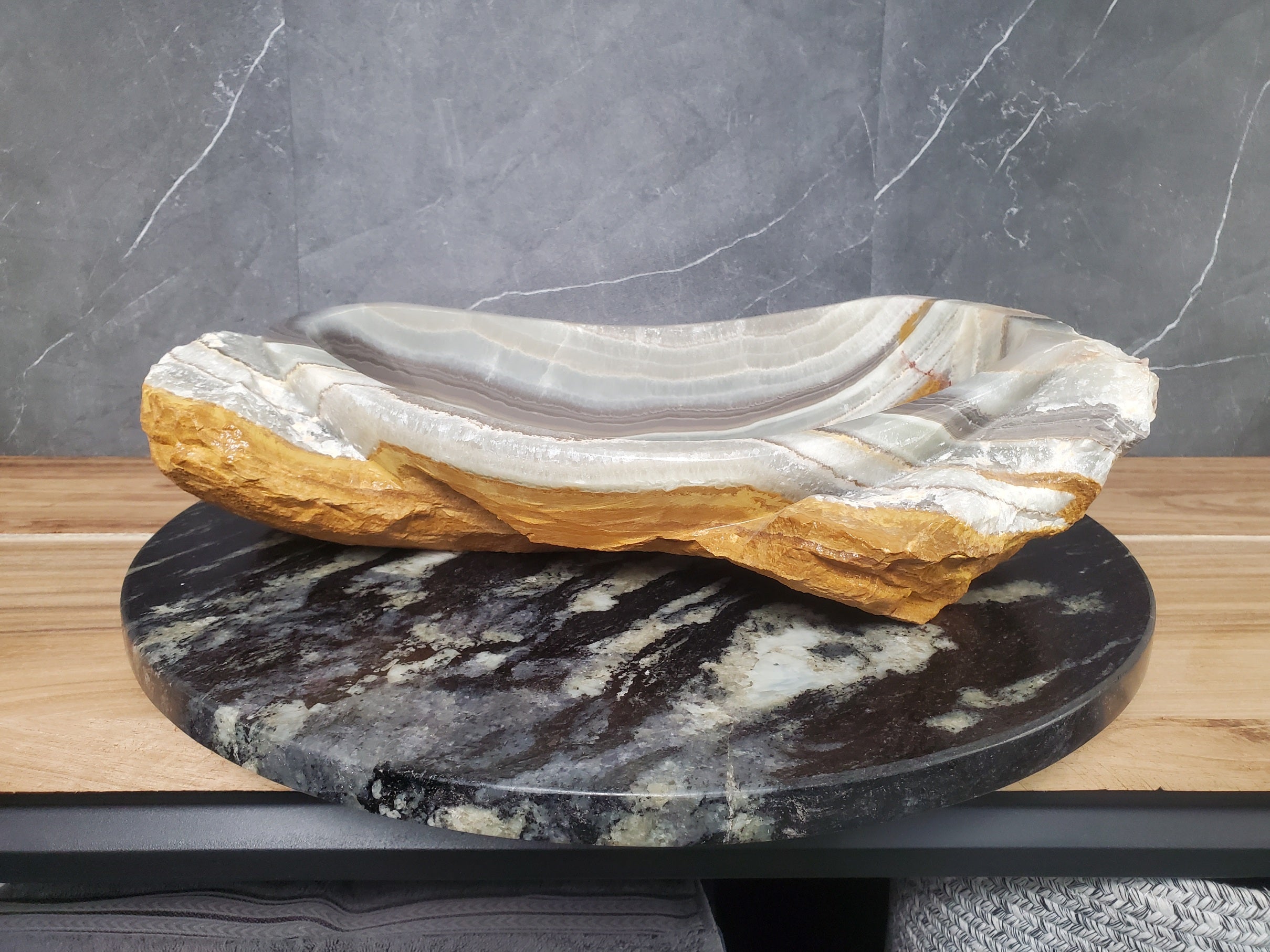 S28_12 Onyx Stone Vessel Bathroom Sink