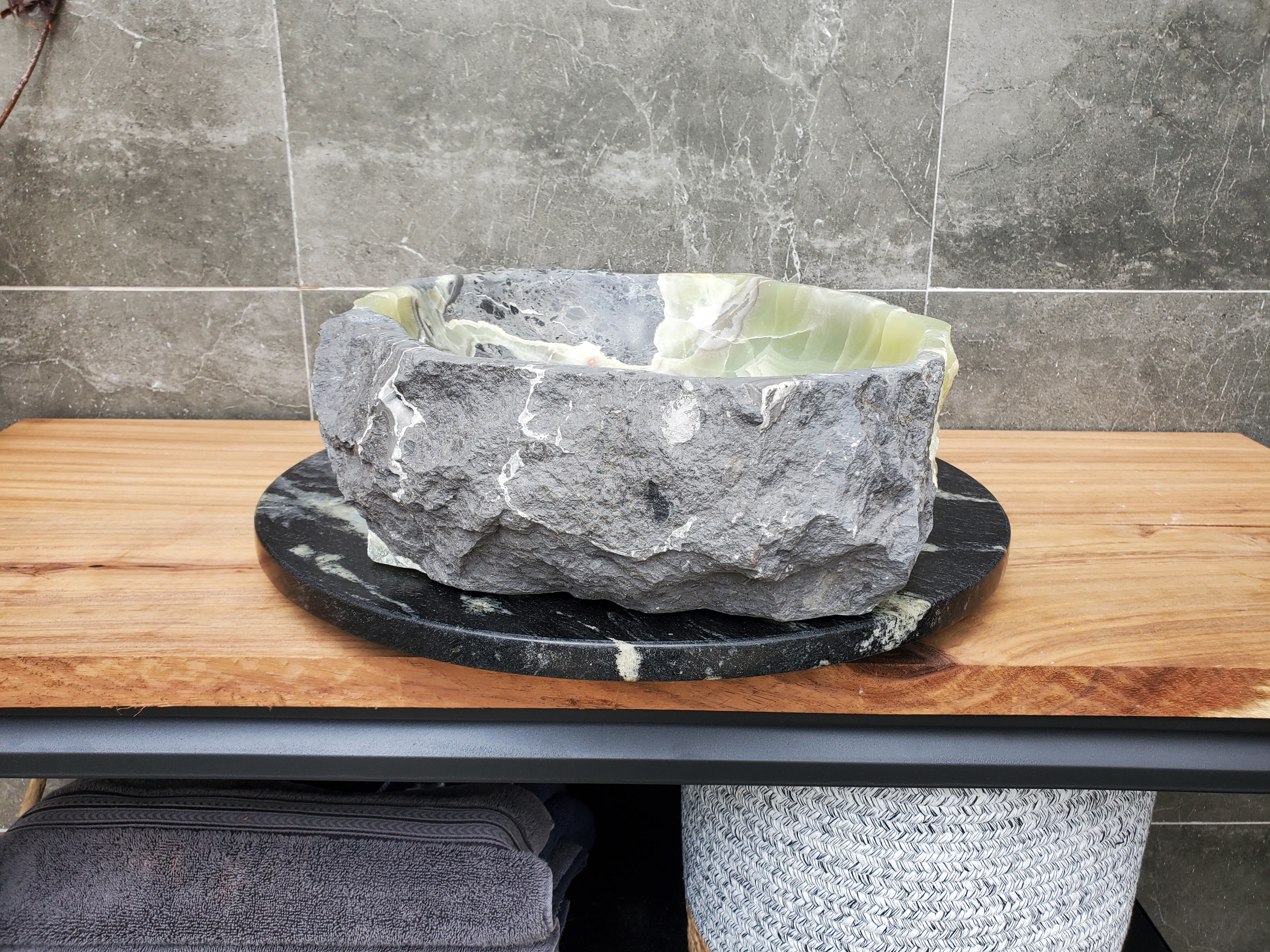 S30_27 Onyx Stone Vessel Bathroom Sink